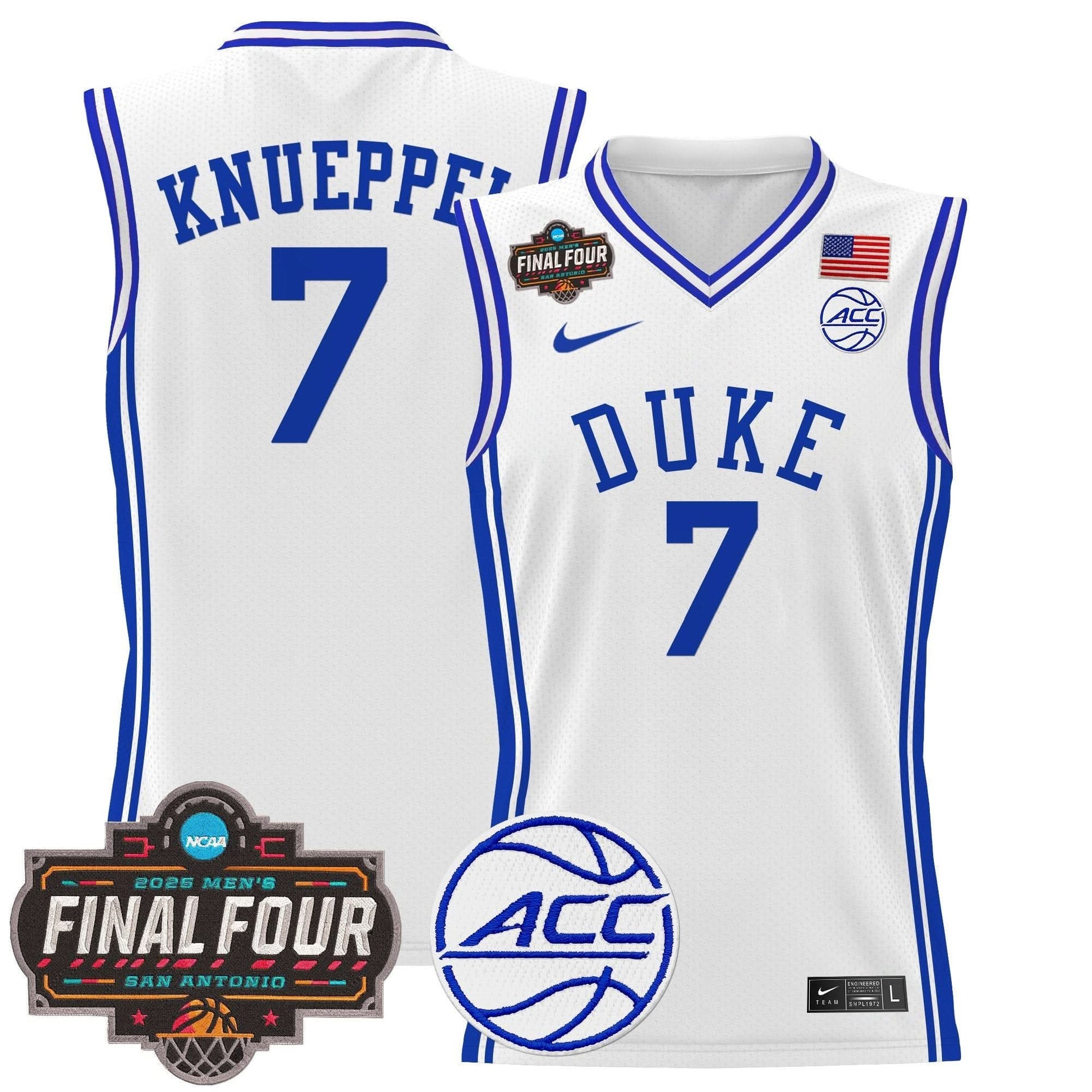 Men's Duke Blue Devils 2025 Final Four Patch Basketball Jersey - All Stitched