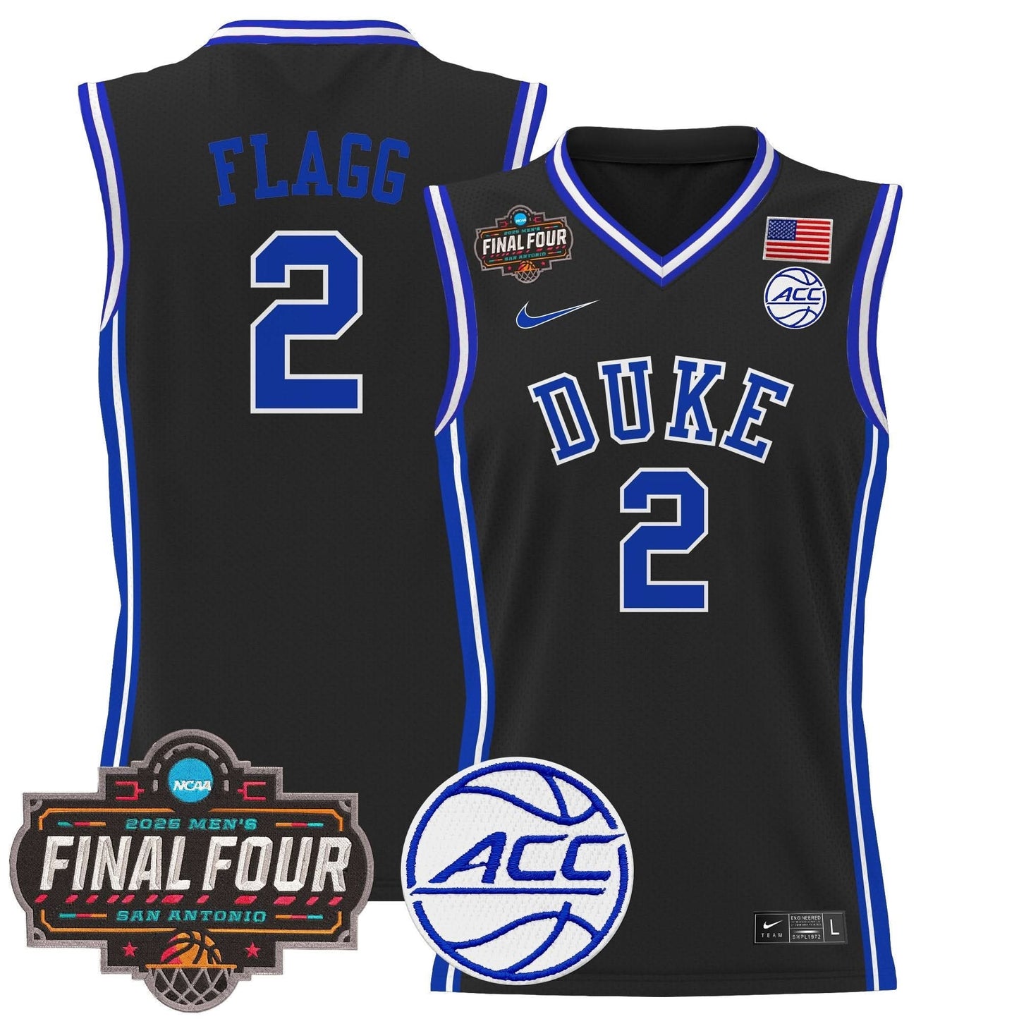 Men's Duke Blue Devils 2025 Final Four Patch Basketball Jersey - All Stitched