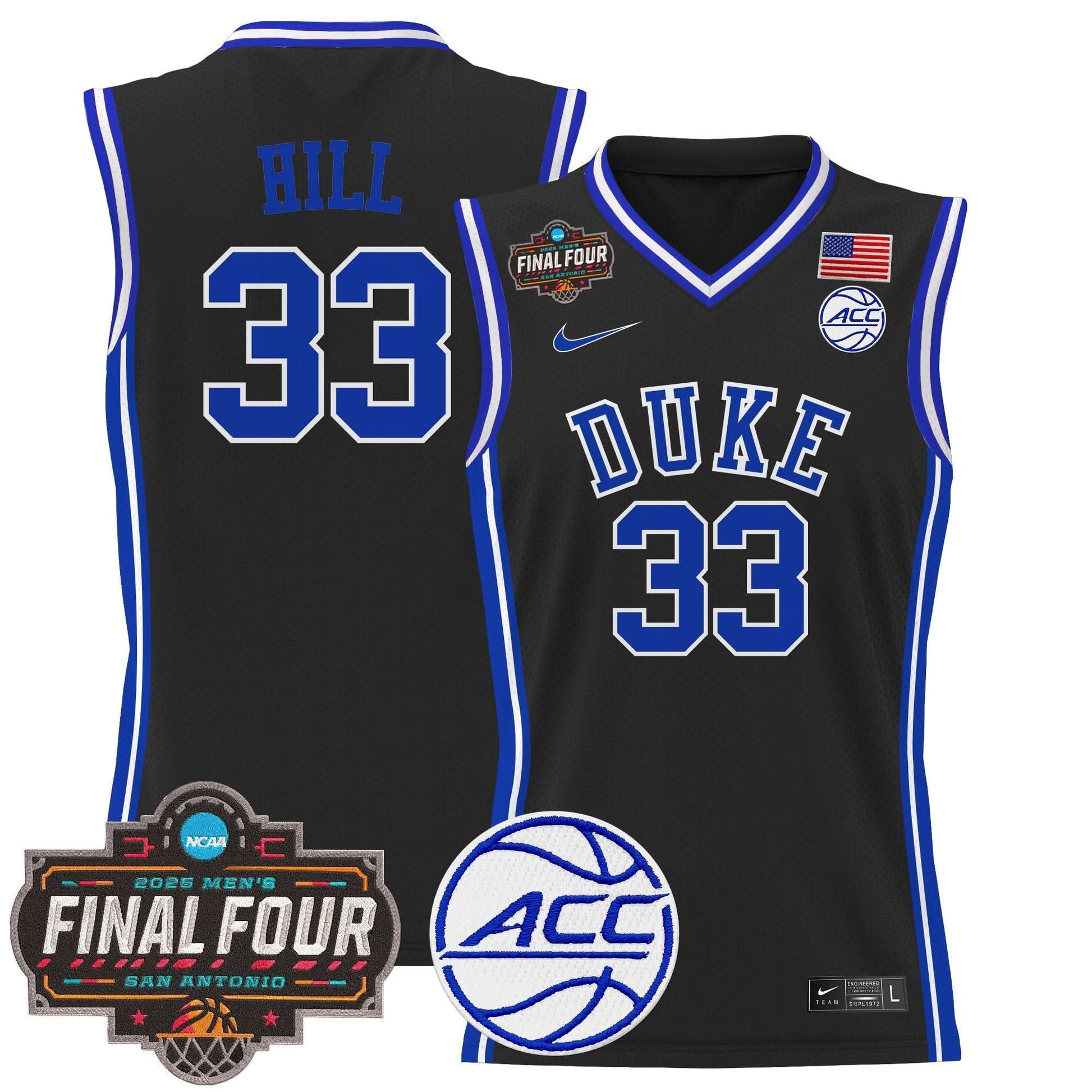 Men's Duke Blue Devils 2025 Final Four Patch Basketball Jersey - All Stitched