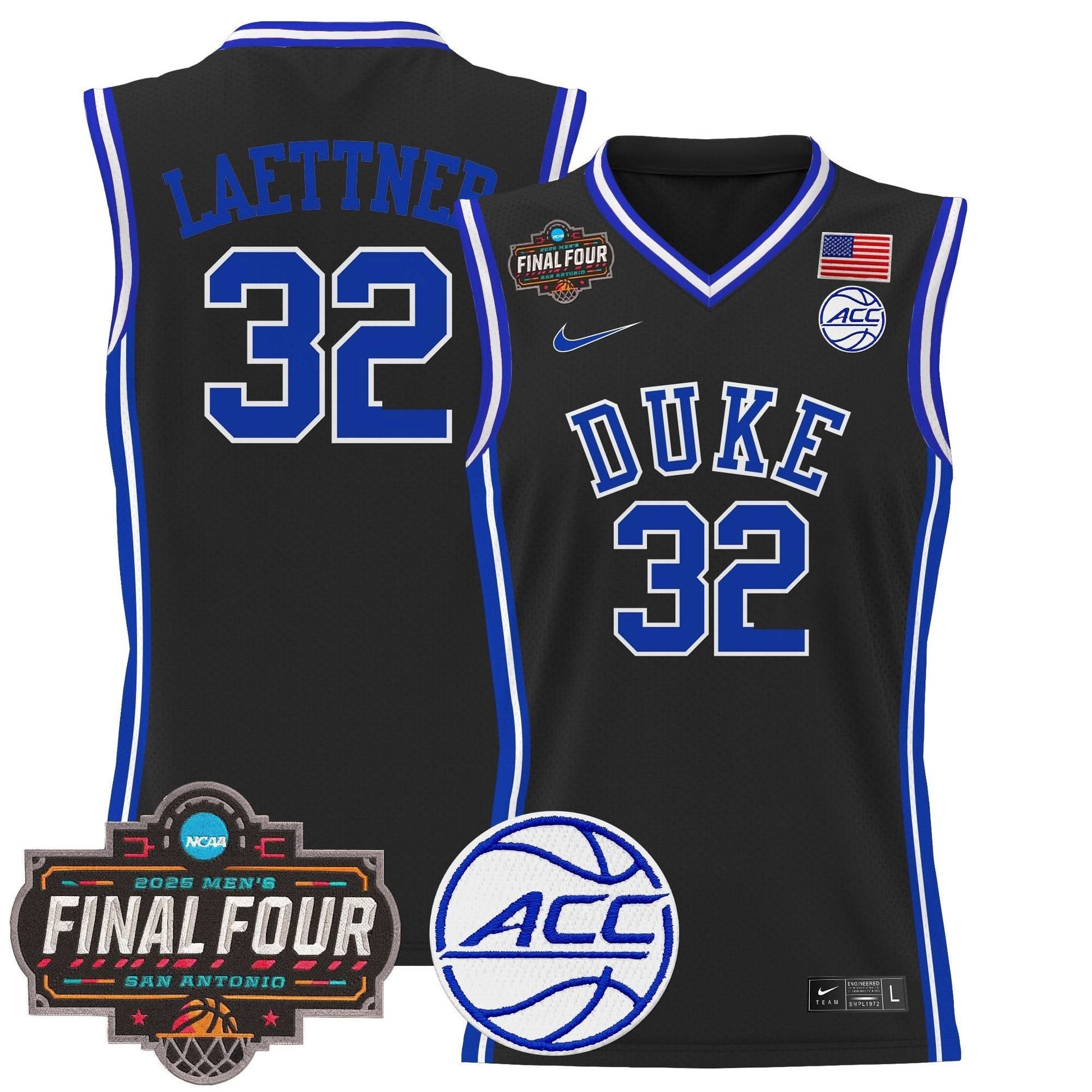 Men's Duke Blue Devils 2025 Final Four Patch Basketball Jersey - All Stitched
