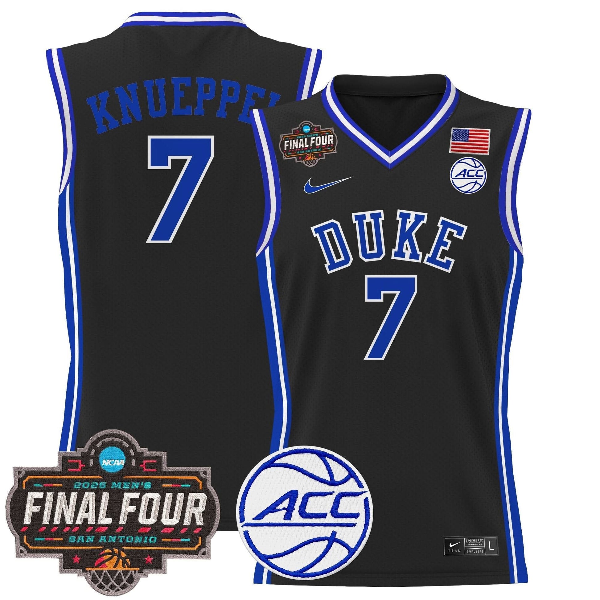 Men's Duke Blue Devils 2025 Final Four Patch Basketball Jersey - All Stitched
