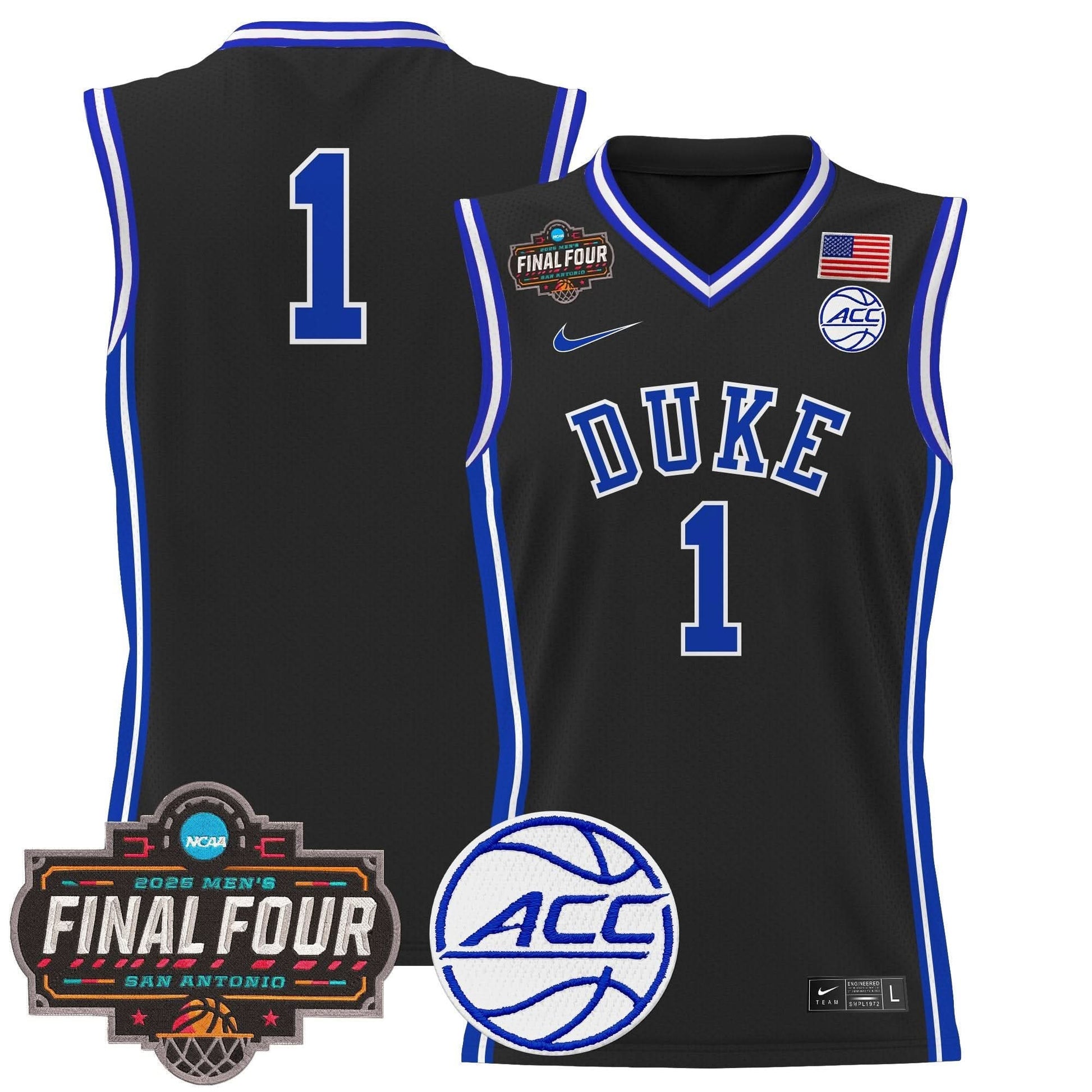 Men's Duke Blue Devils 2025 Final Four Patch Basketball Jersey - All Stitched