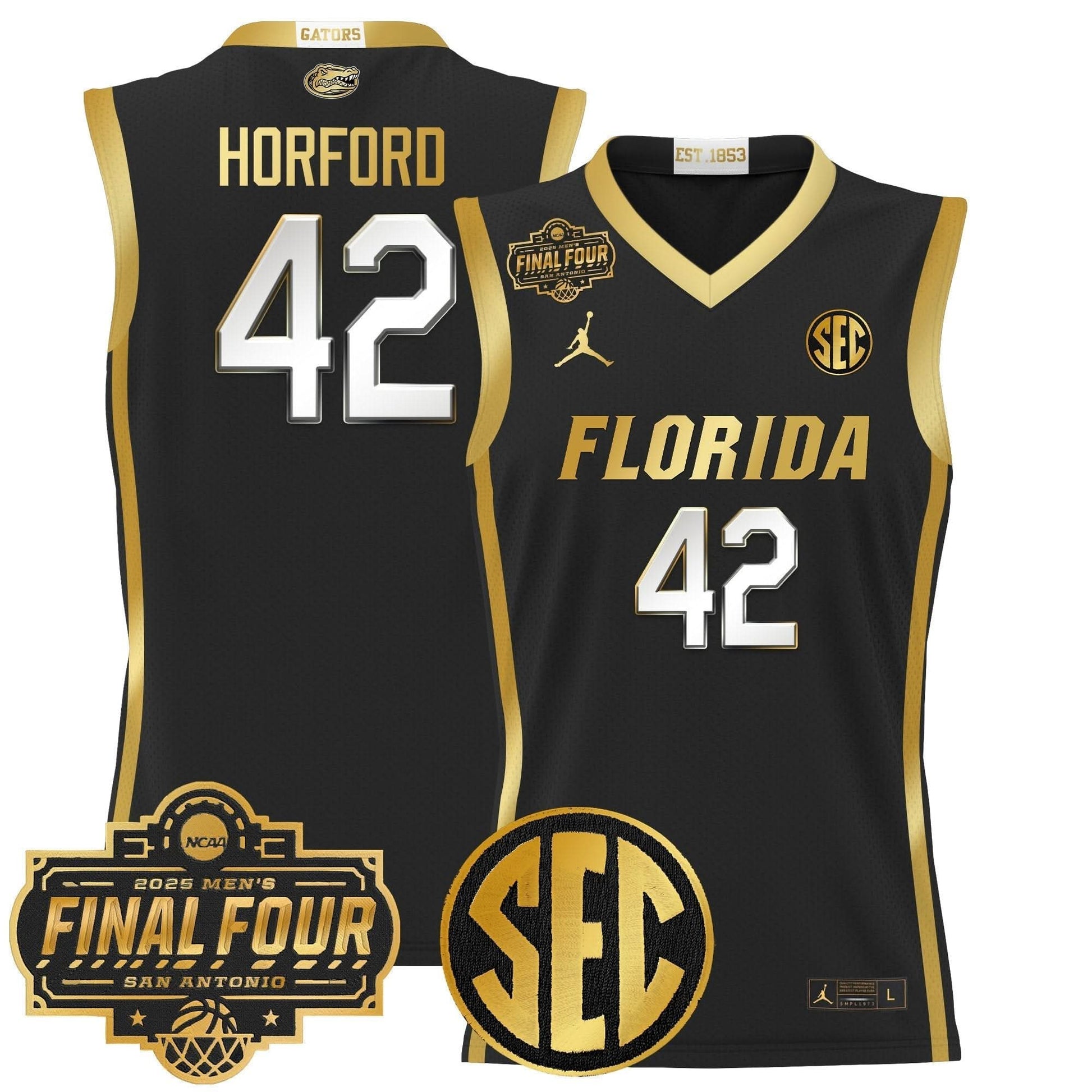 Men's Florida Gators 2025 Final Four Patch Basketball Jersey - All Stitched