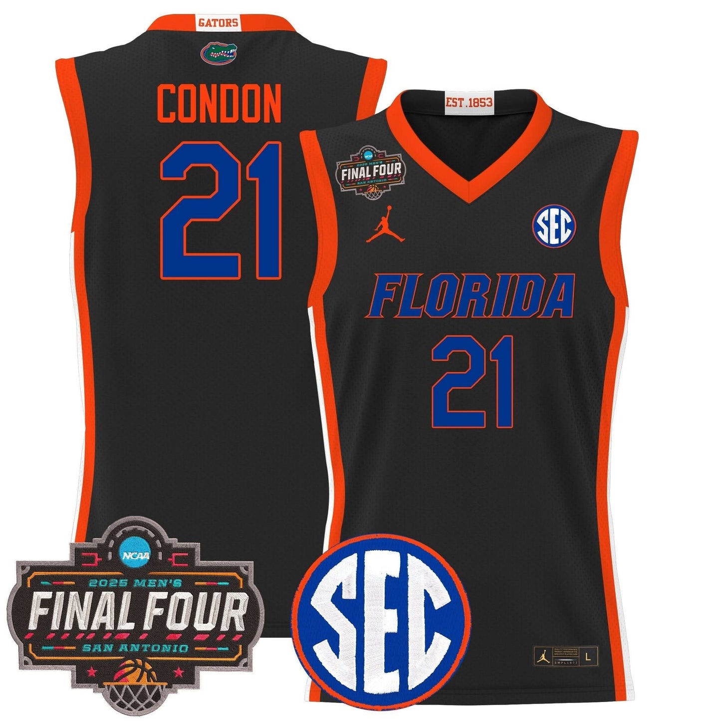 Men's Florida Gators 2025 Final Four Patch Basketball Jersey - All Stitched