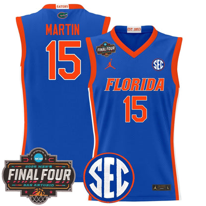 Men's Florida Gators 2025 Final Four Patch Basketball Jersey - All Stitched