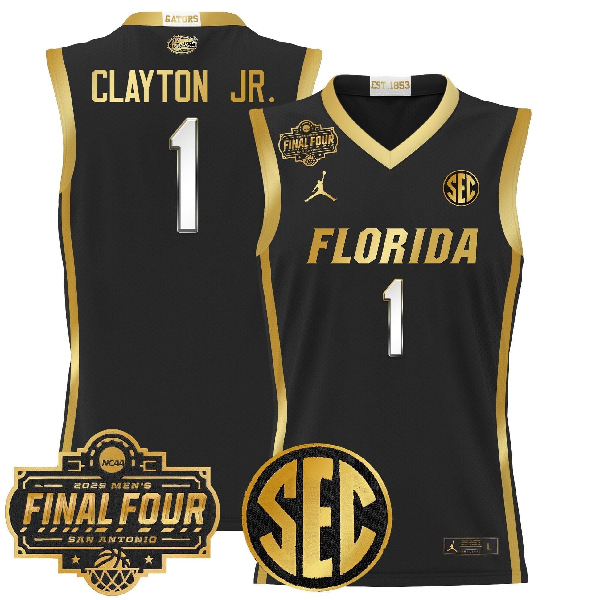 Men's Florida Gators 2025 Final Four Patch Basketball Jersey - All Stitched