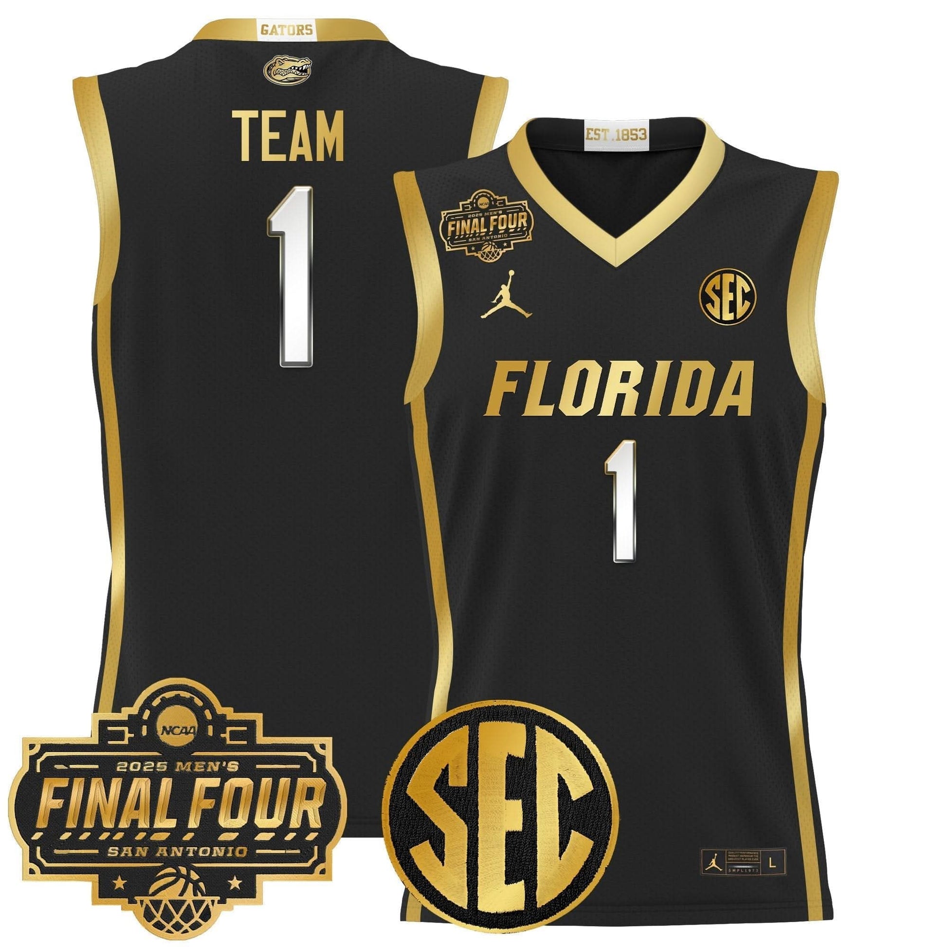 Men's Florida Gators 2025 Final Four Patch Basketball Jersey - All Stitched