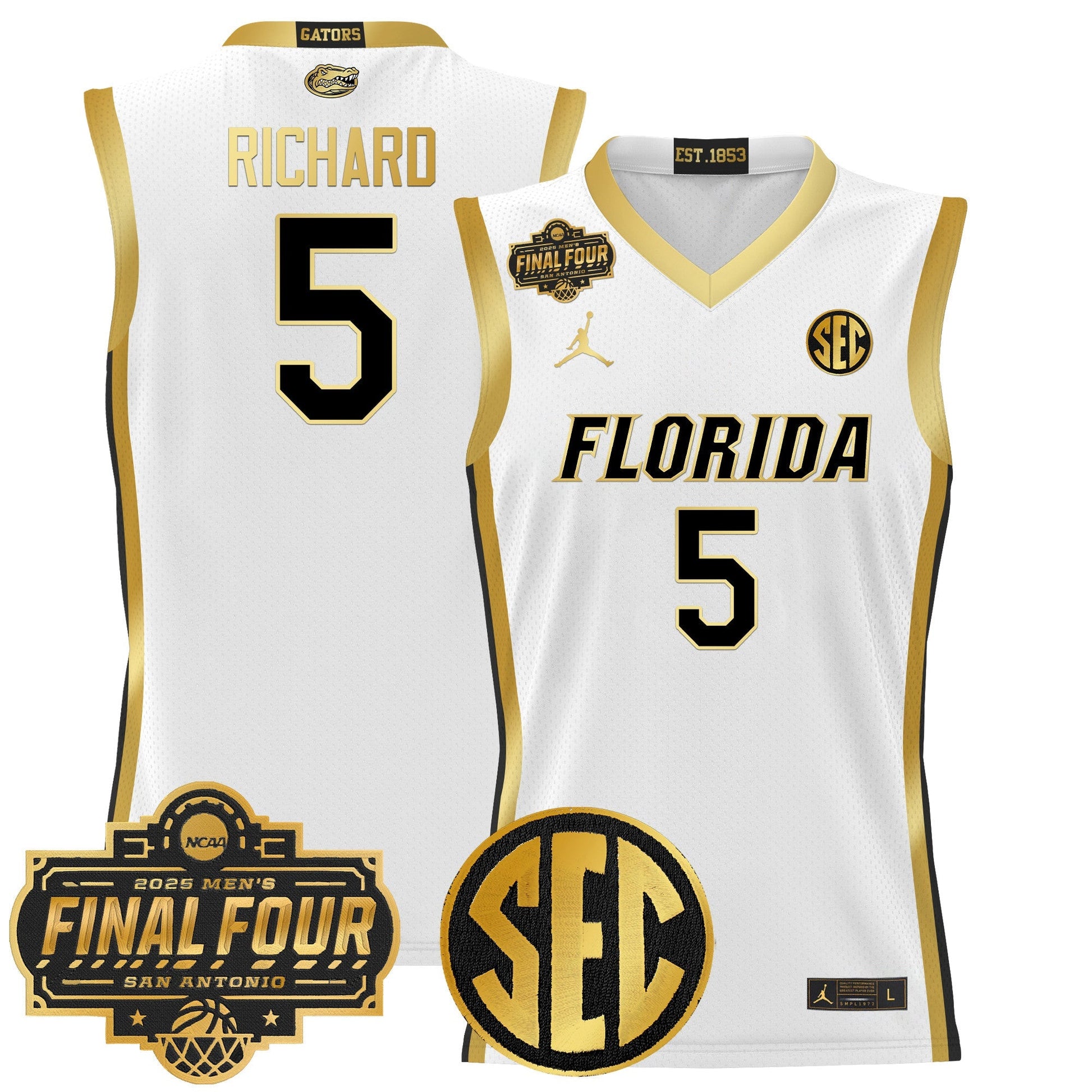 Men's Florida Gators 2025 Final Four Patch Basketball Jersey - All Stitched