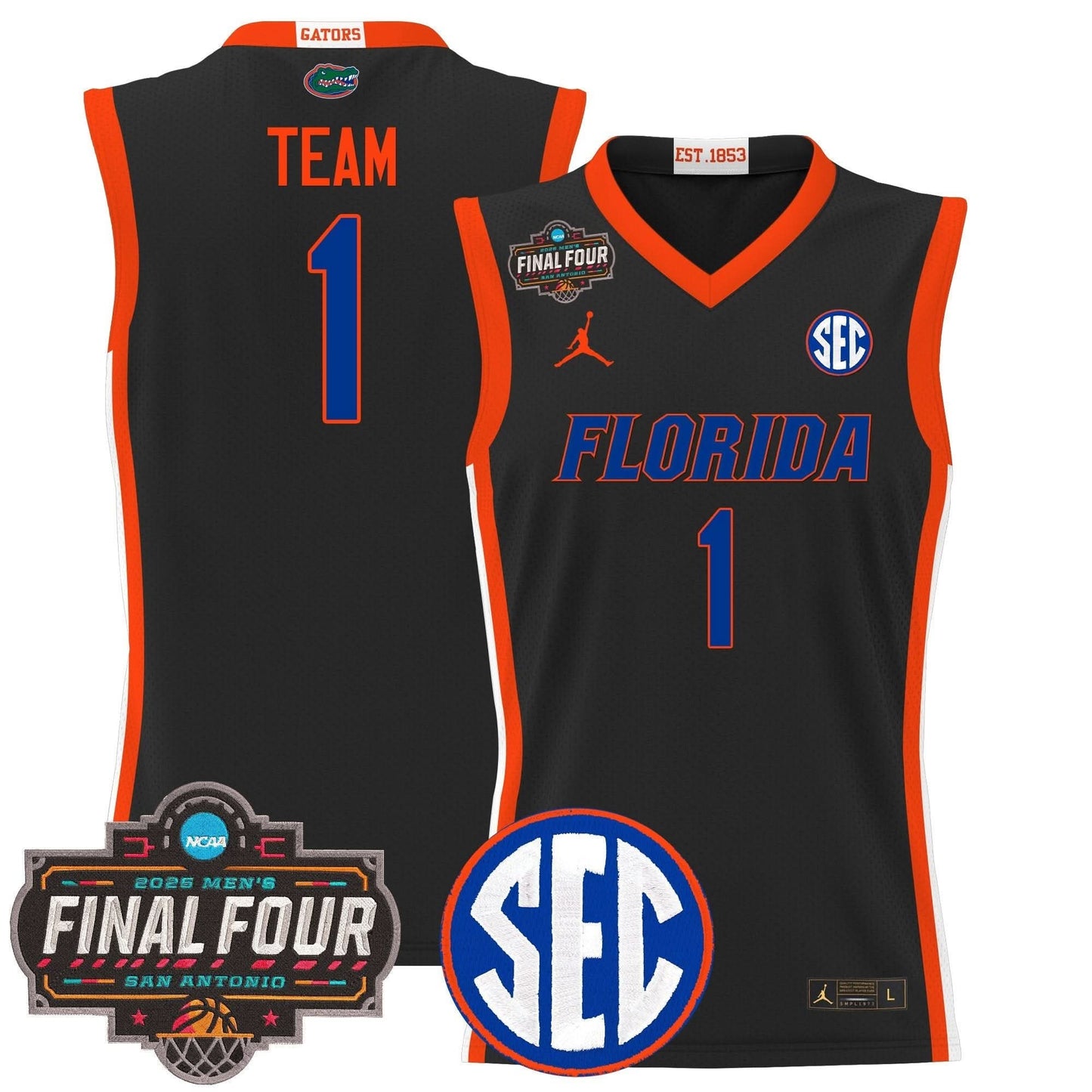 Men's Florida Gators 2025 Final Four Patch Basketball Jersey - All Stitched