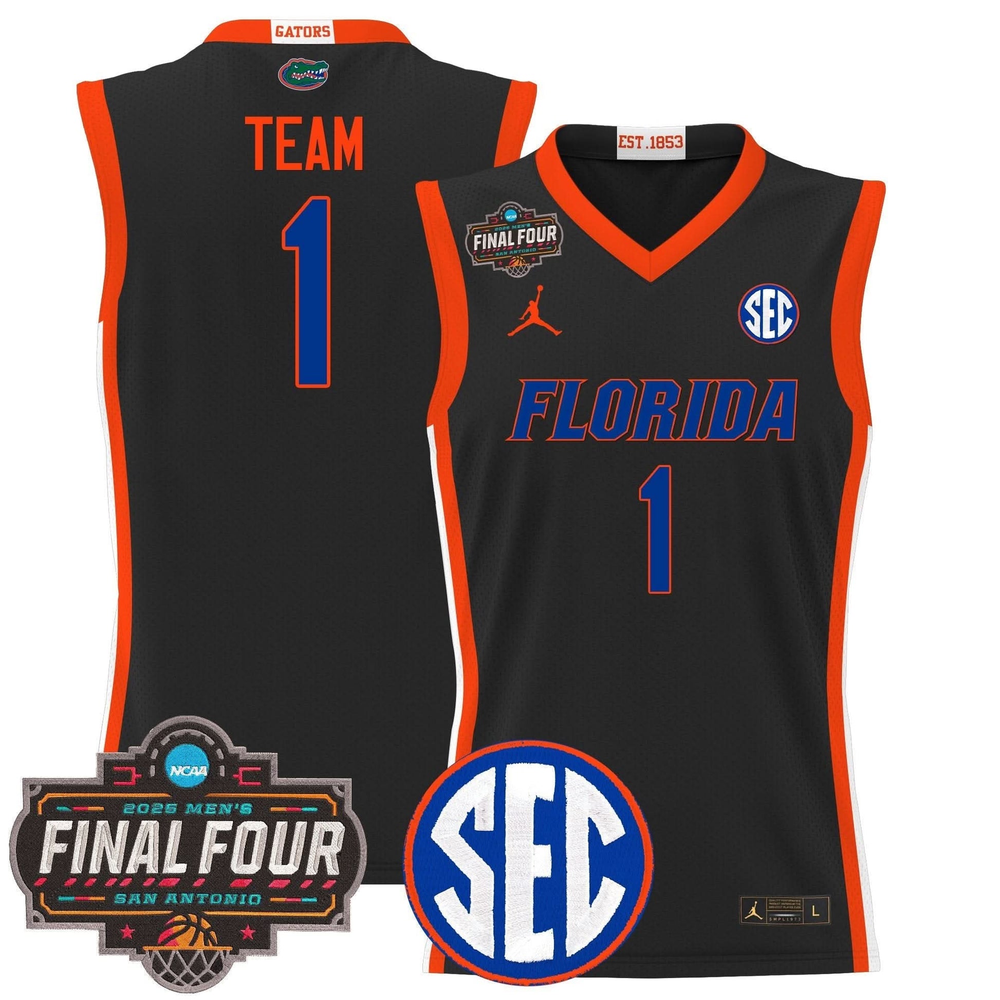 Men's Florida Gators 2025 Final Four Patch Basketball Jersey - All Stitched