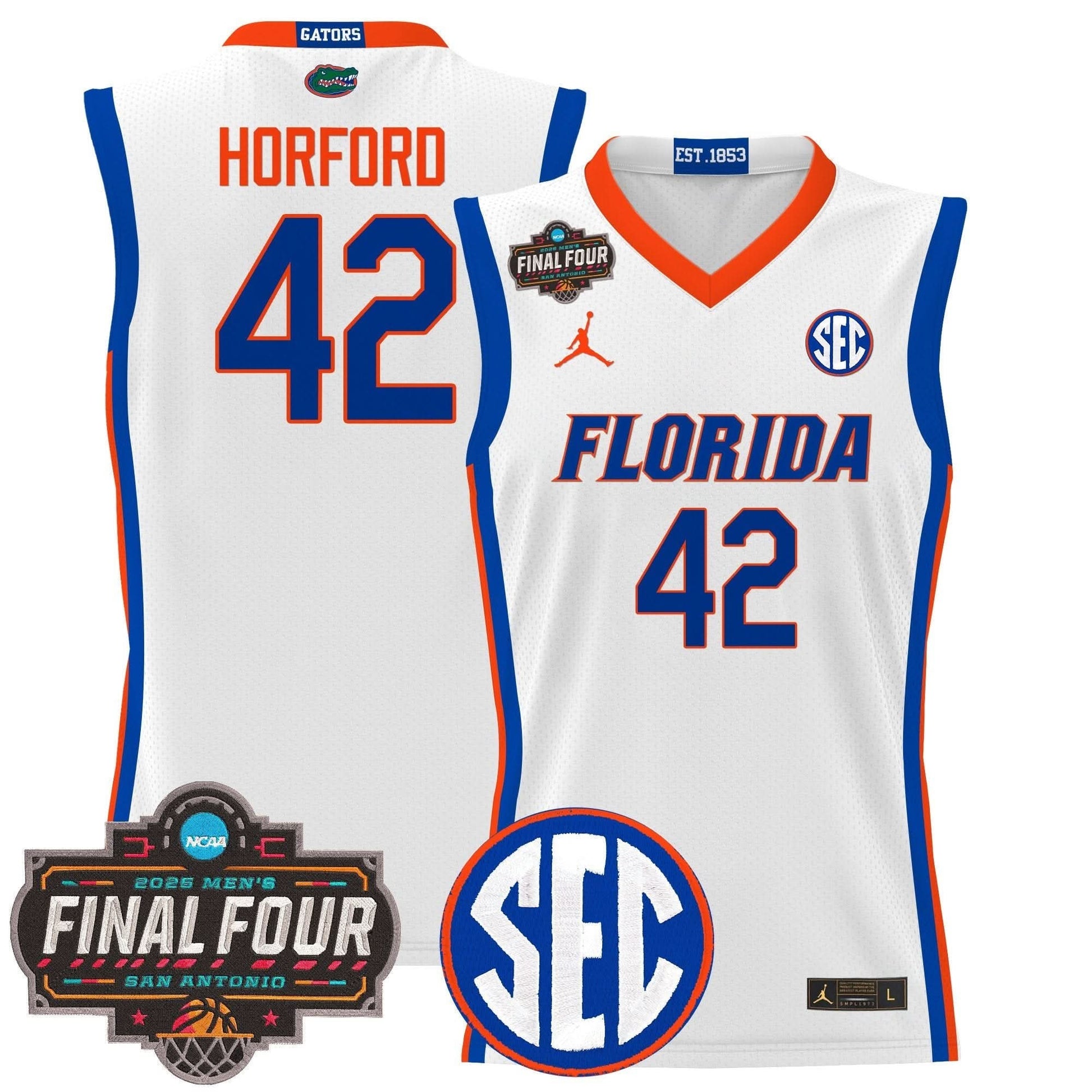 Men's Florida Gators 2025 Final Four Patch Basketball Jersey - All Stitched