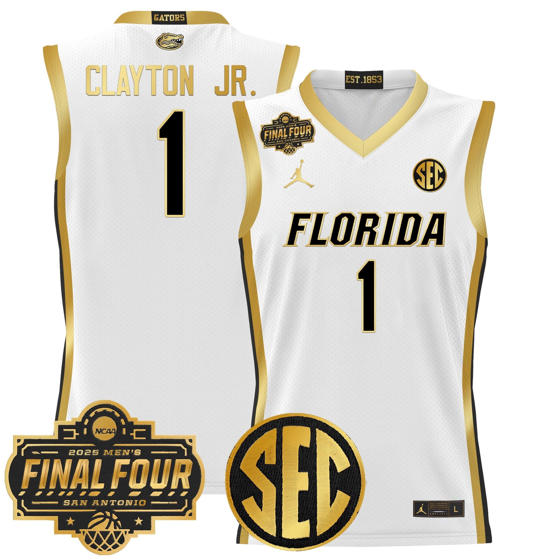 Men's Florida Gators 2025 Final Four Patch Basketball Jersey - All Stitched