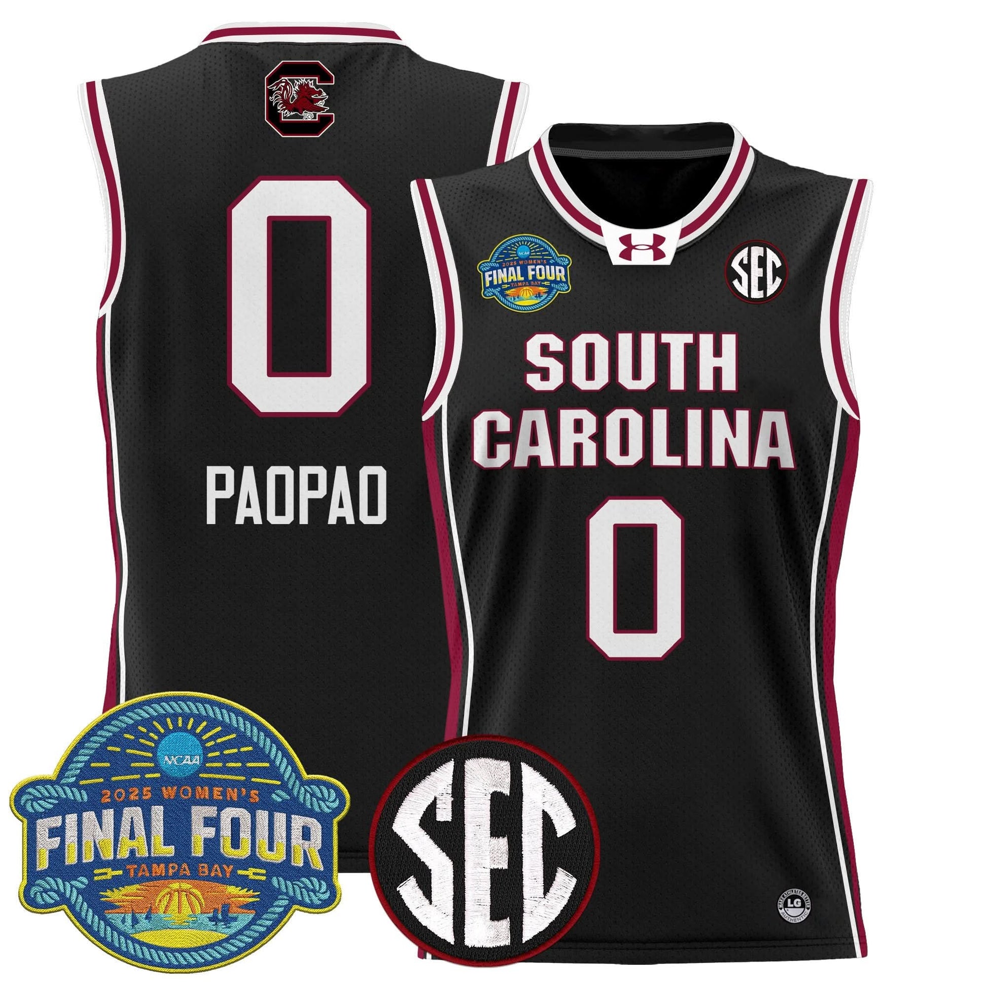 Men's Size - South Carolina Gamecocks 2025 Sec Women's Final Four Patch Lightweight Basketball Jersey - All Stitched