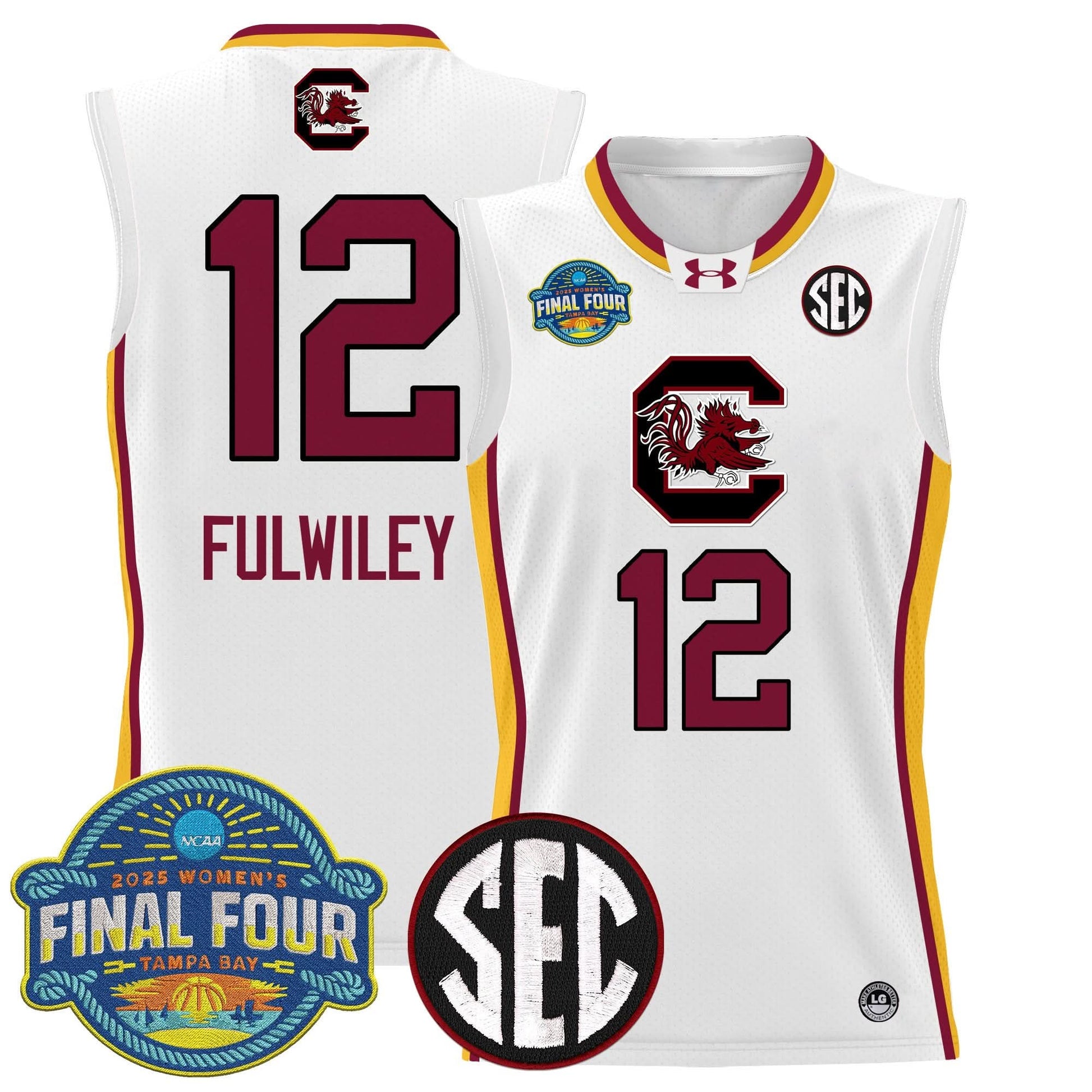 Men's Size - South Carolina Gamecocks 2025 Sec Women's Final Four Patch Lightweight Basketball Jersey - All Stitched