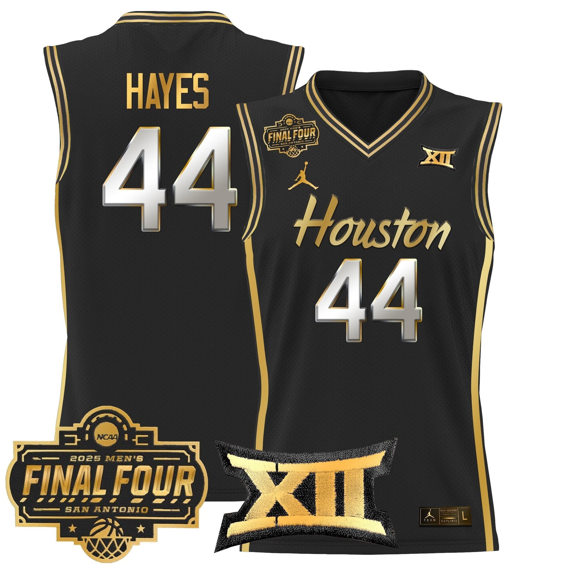 Men's Houston Cougars 2025 Final Four Patch Basketball Jersey - All Stitched