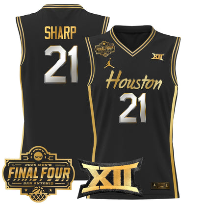 Men's Houston Cougars 2025 Final Four Patch Basketball Jersey - All Stitched