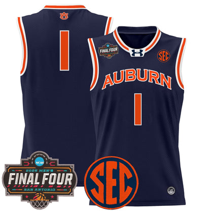 Men's Auburn Tigers 2025 Final Four Patch Lightweight Basketball Jersey - All Stitched