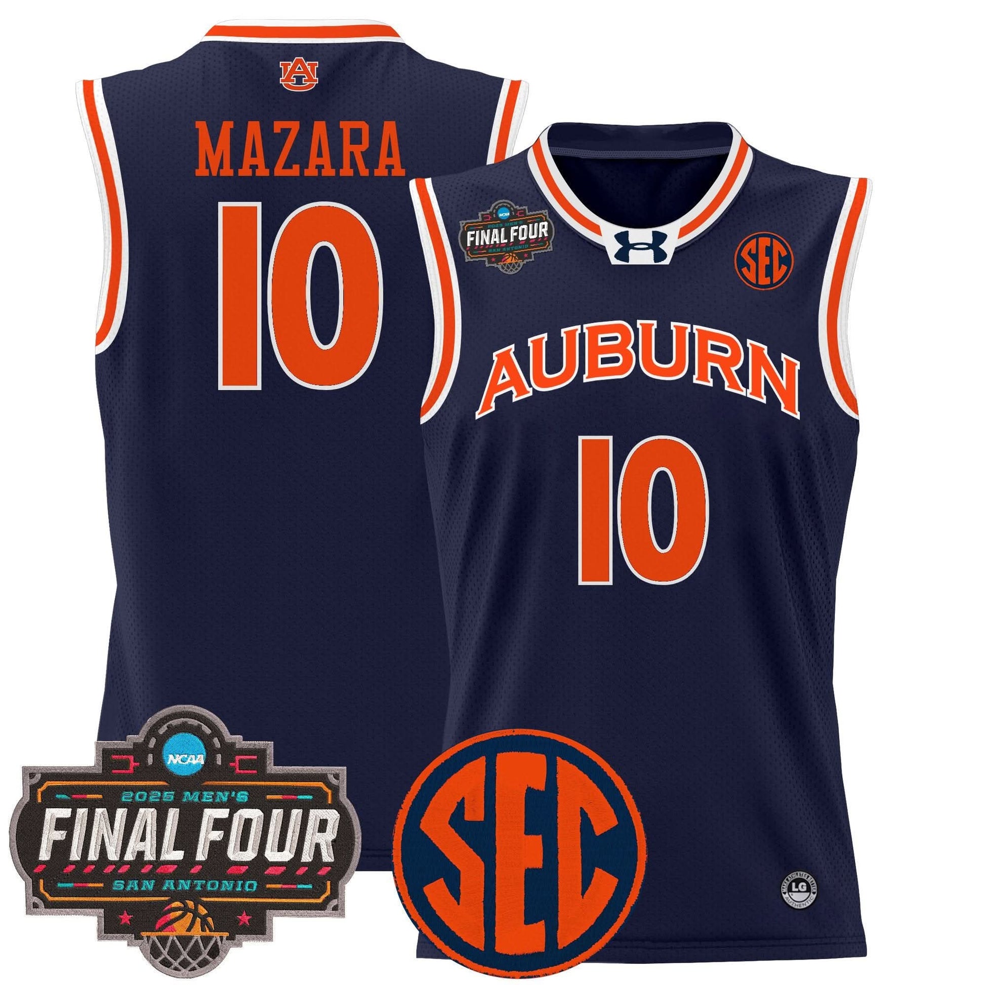 Men's Auburn Tigers 2025 Final Four Patch Lightweight Basketball Jersey - All Stitched