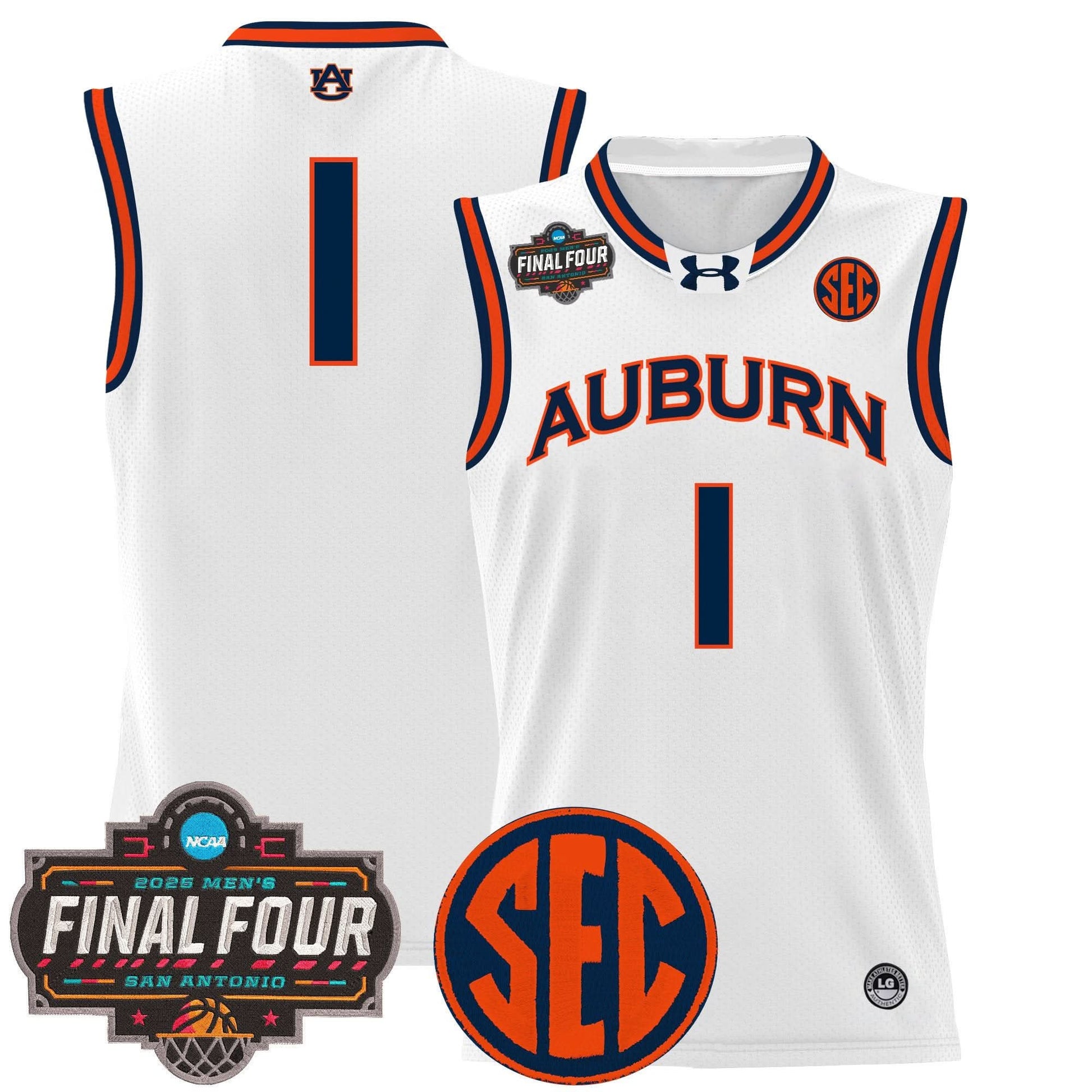 Men's Auburn Tigers 2025 Final Four Patch Lightweight Basketball Jersey - All Stitched