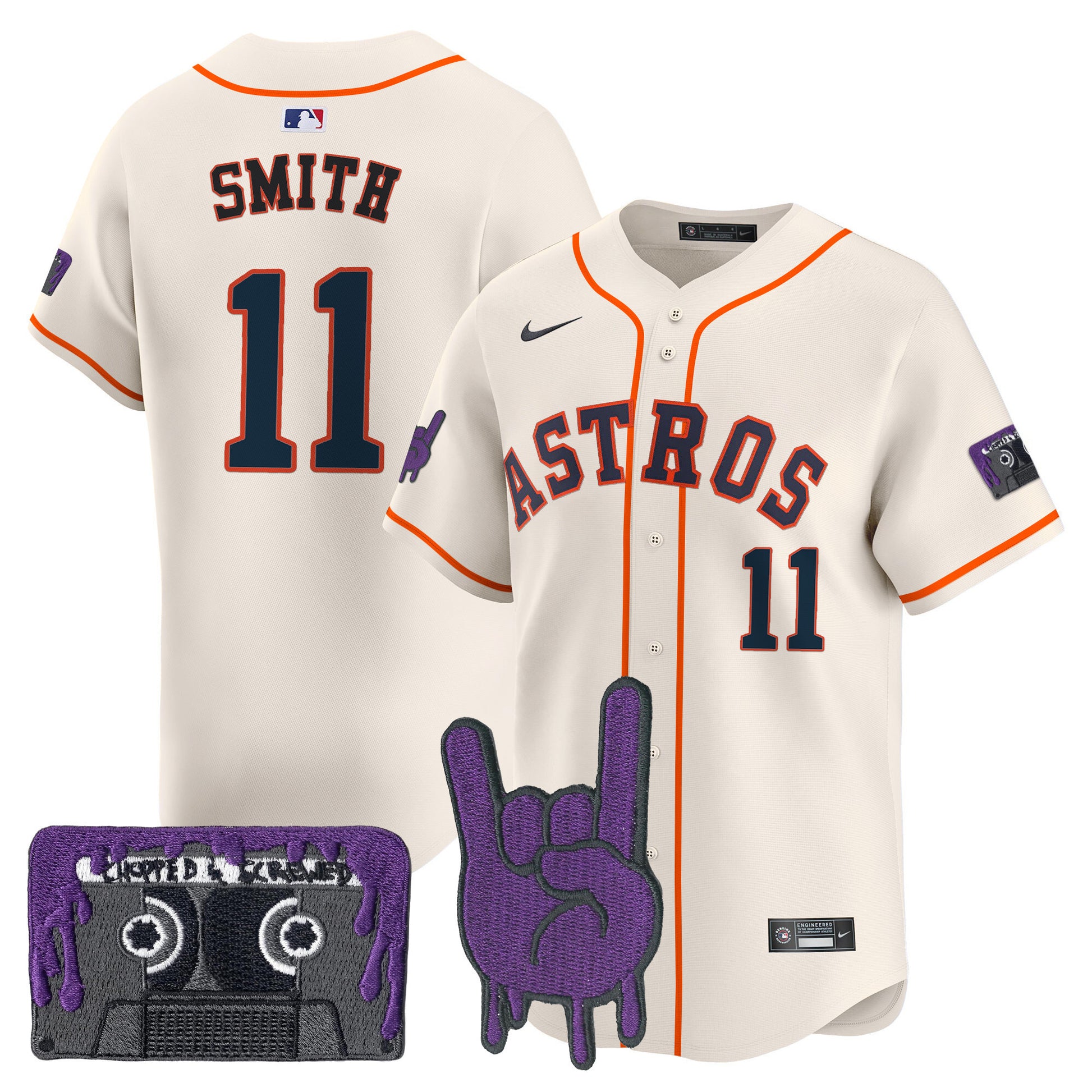 Houston Astros DJ Screw Patch Vapor Premier Limited Jersey - All Stitched