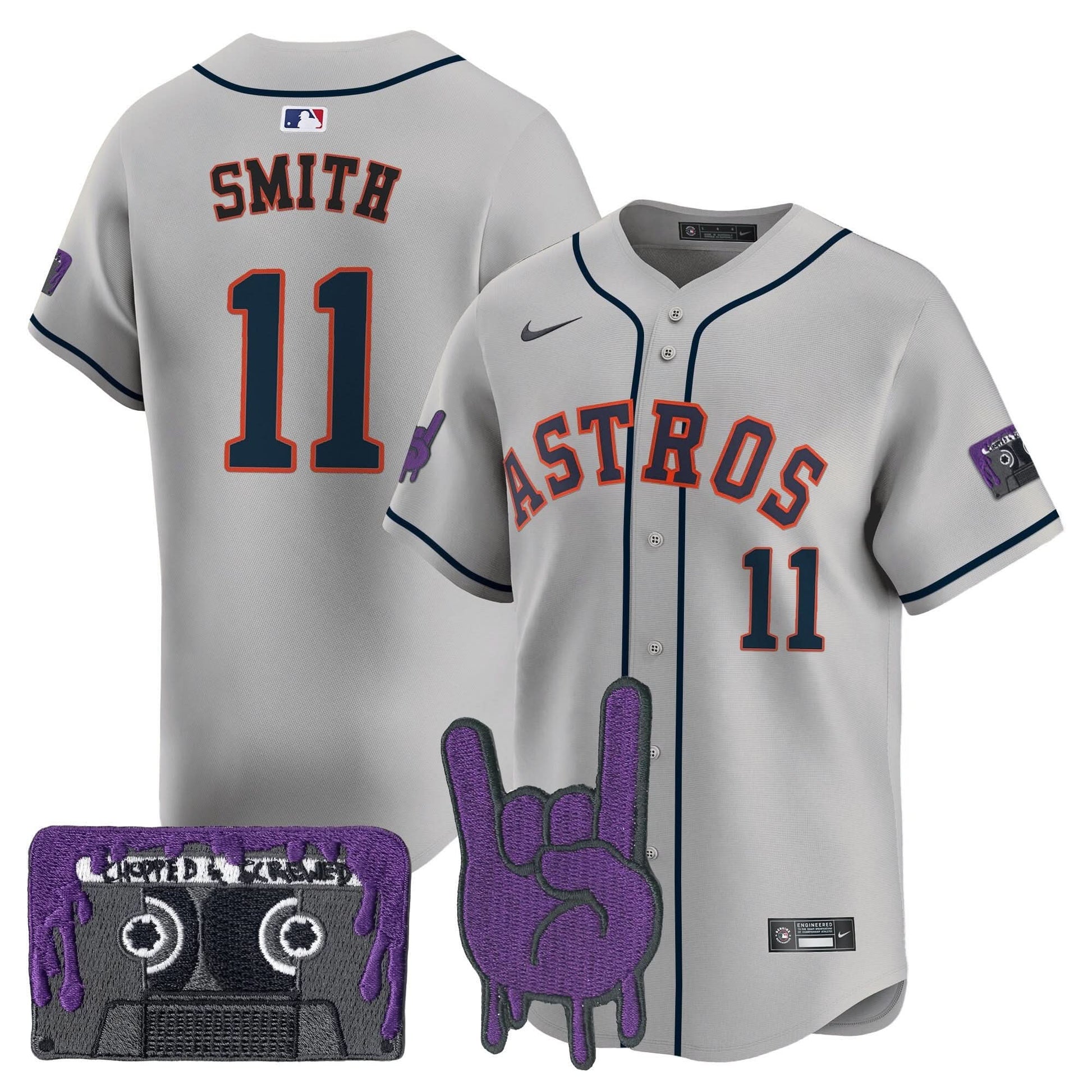 Men's Houston Astros DJ Screw Patch Vapor Premier Limited Jersey - All Stitched