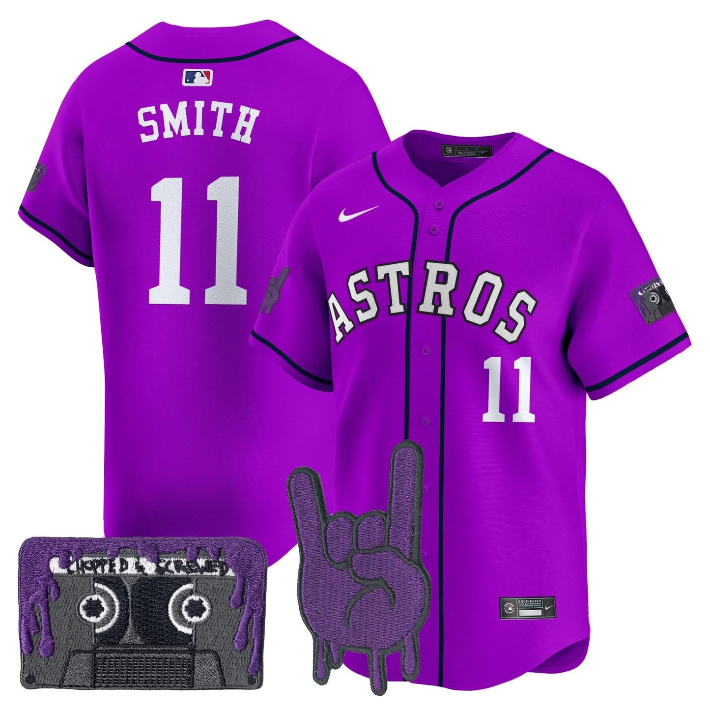 Men's Houston Astros DJ Screw Patch Vapor Premier Limited Jersey - All Stitched