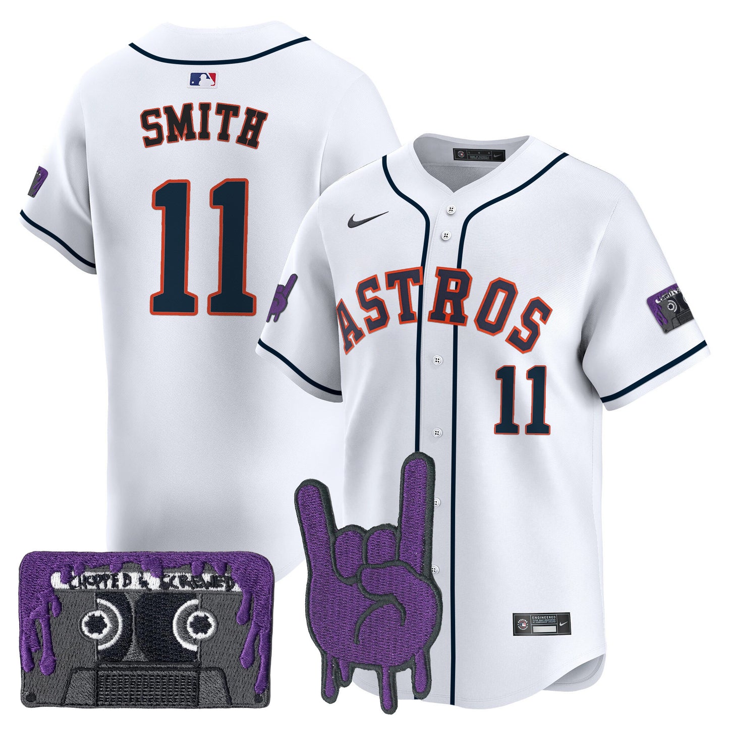 Houston Astros DJ Screw Patch Vapor Premier Limited Jersey - All Stitched