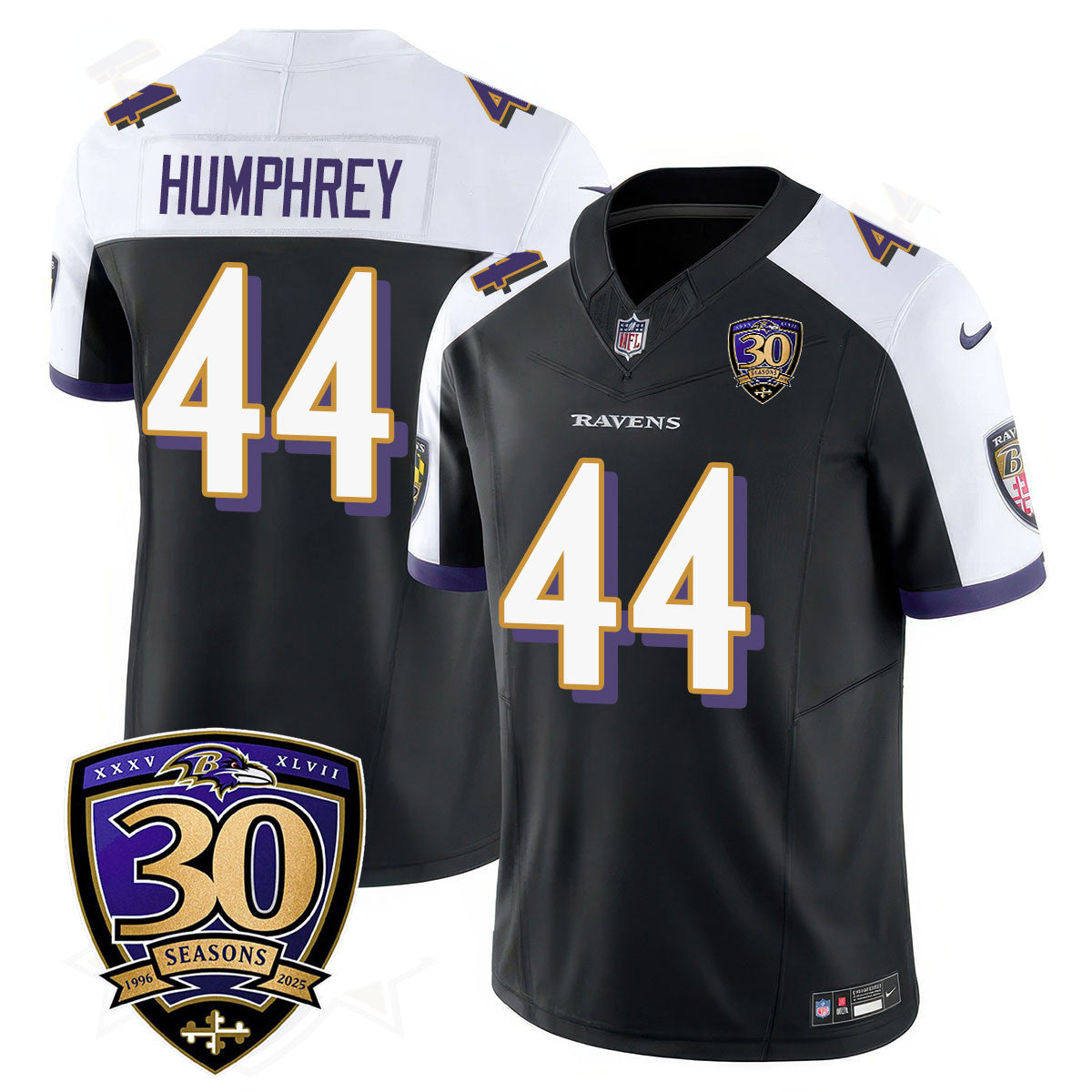 Men's Baltimore Ravens Limited 30th Season Jersey - All Stitched
