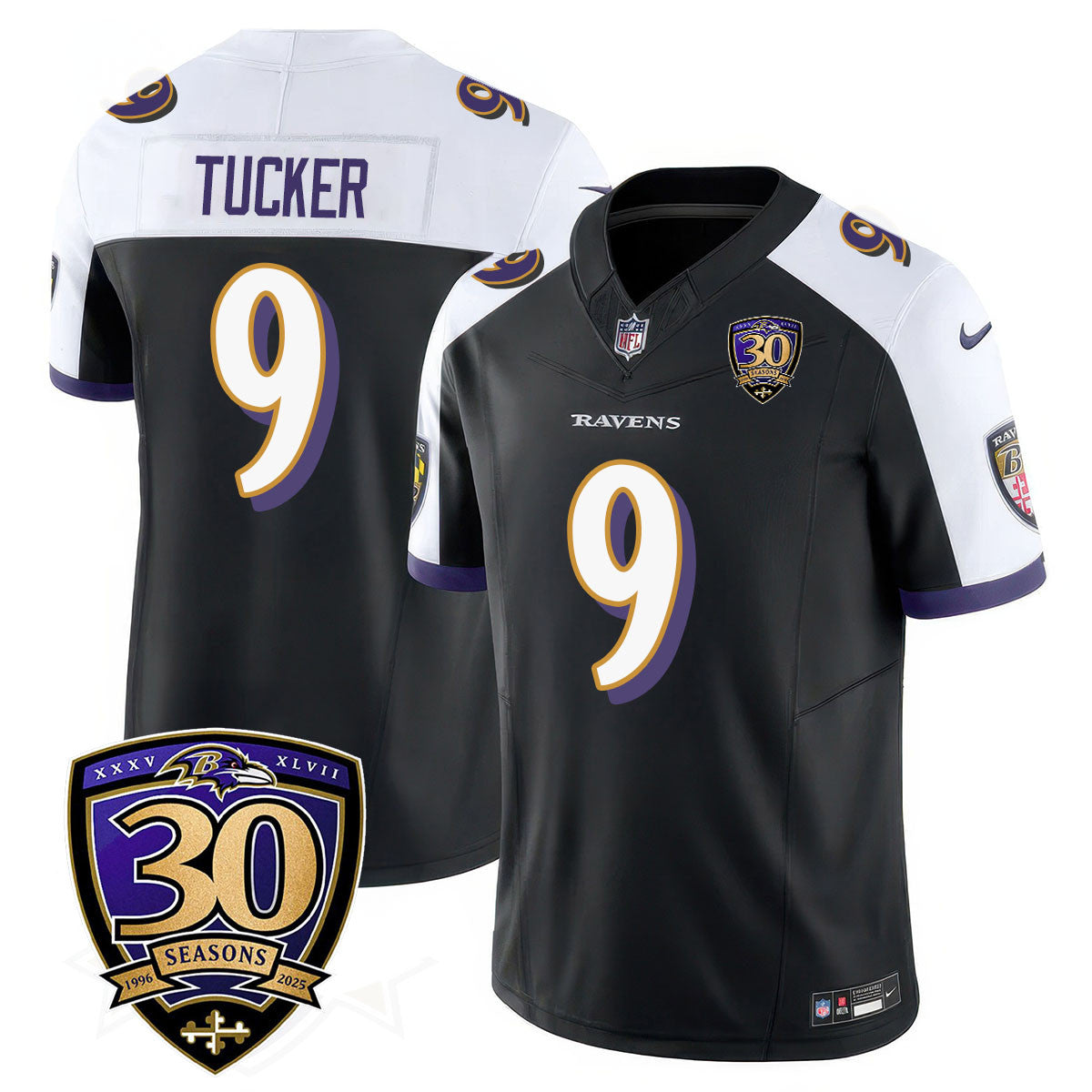 Men's Baltimore Ravens Limited 30th Season Jersey - All Stitched