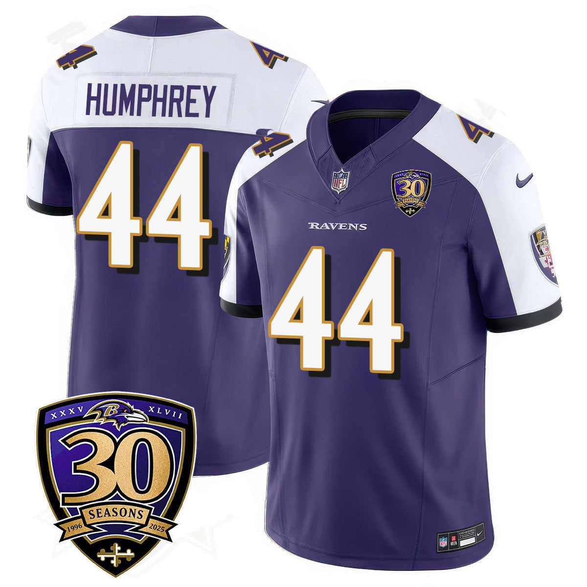 Men's Baltimore Ravens Limited 30th Season Jersey - All Stitched