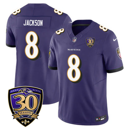 Men's Baltimore Ravens Limited 30th Season Jersey - All Stitched