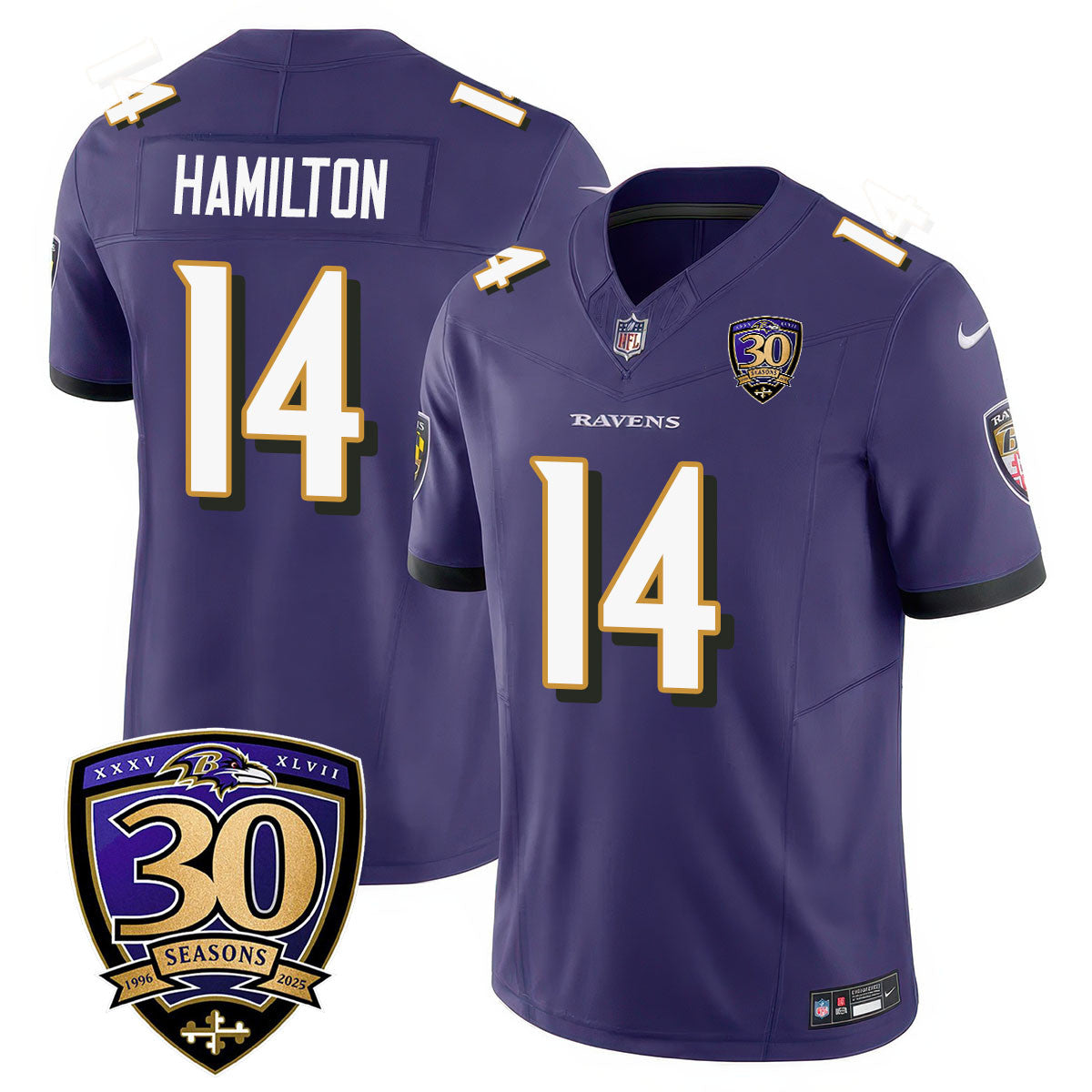 Men's Baltimore Ravens Limited 30th Season Jersey - All Stitched