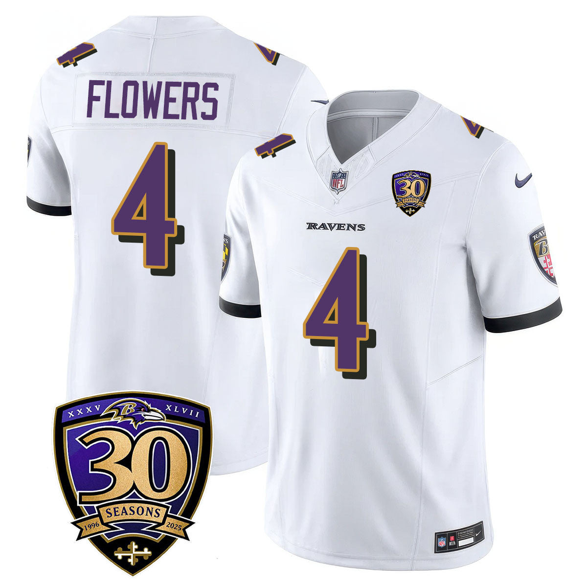Men's Baltimore Ravens Limited 30th Season Jersey - All Stitched