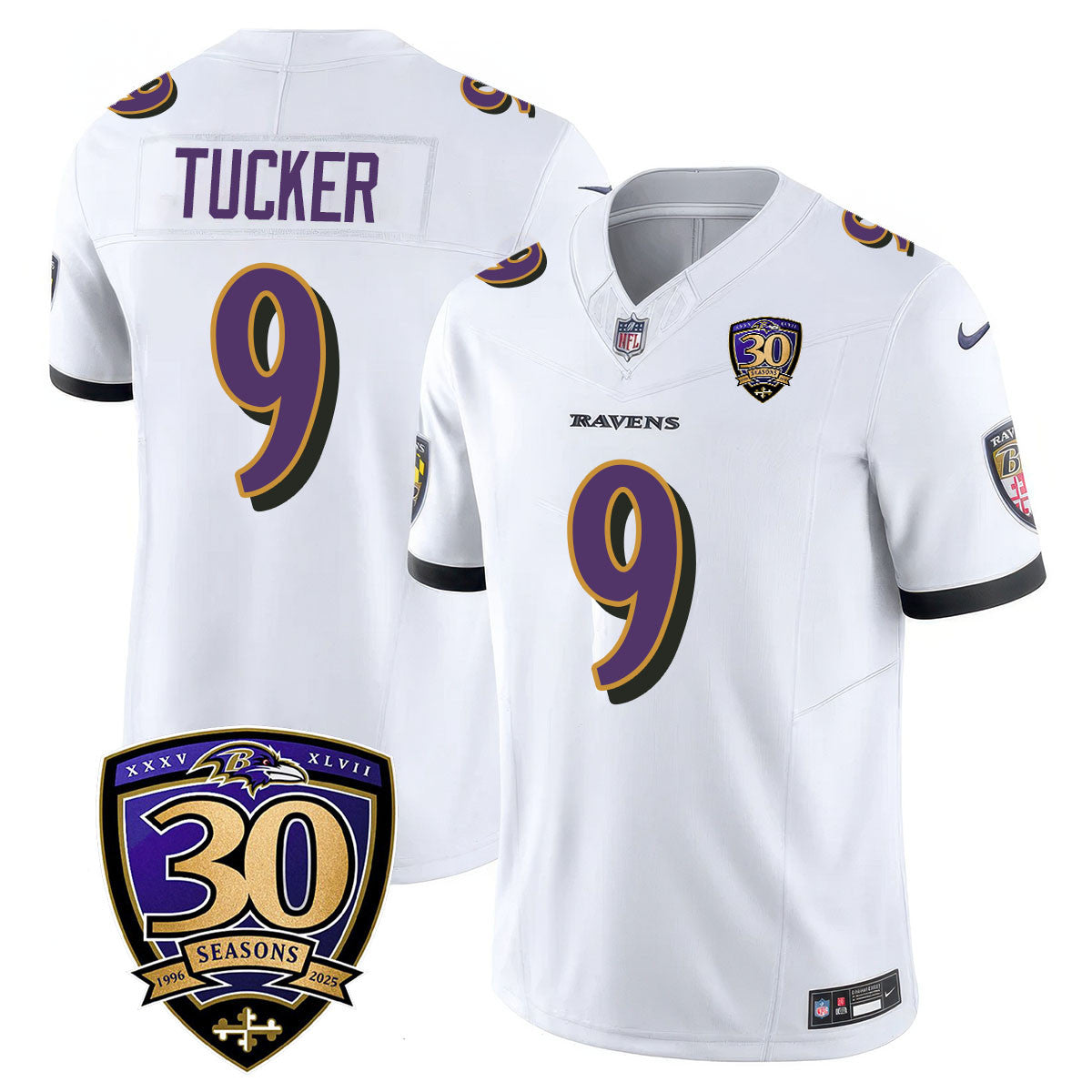 Men's Baltimore Ravens Limited 30th Season Jersey - All Stitched