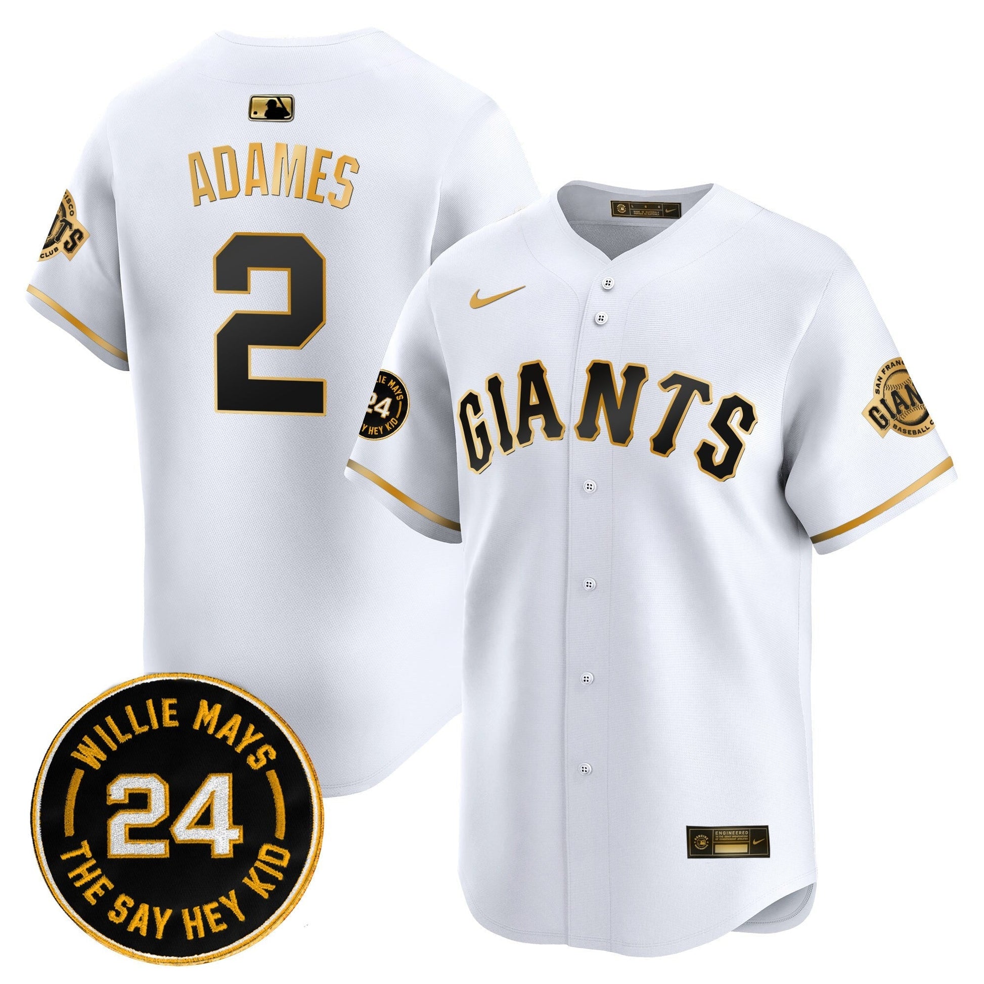 Men's San Francisco Giants 2025 Willie Mays Patch Vapor Premier Limited Jersey - All Stitched