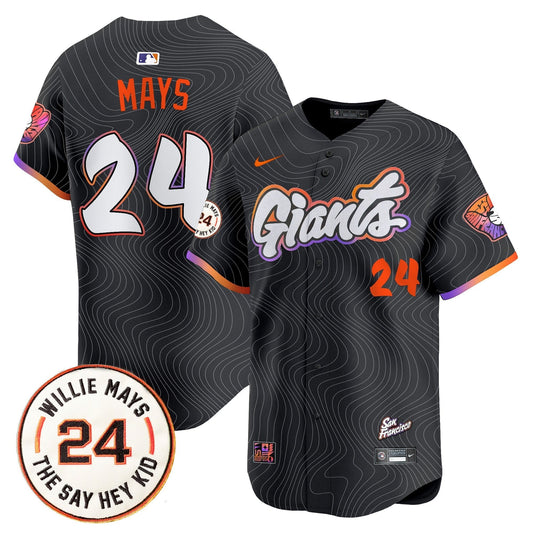 Men's San Francisco Giants 2025 Willie Mays Patch Vapor Premier Limited Jersey - All Stitched