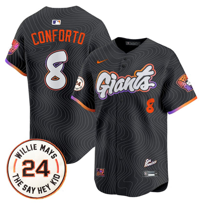 Men's San Francisco Giants 2025 Willie Mays Patch Vapor Premier Limited Jersey - All Stitched