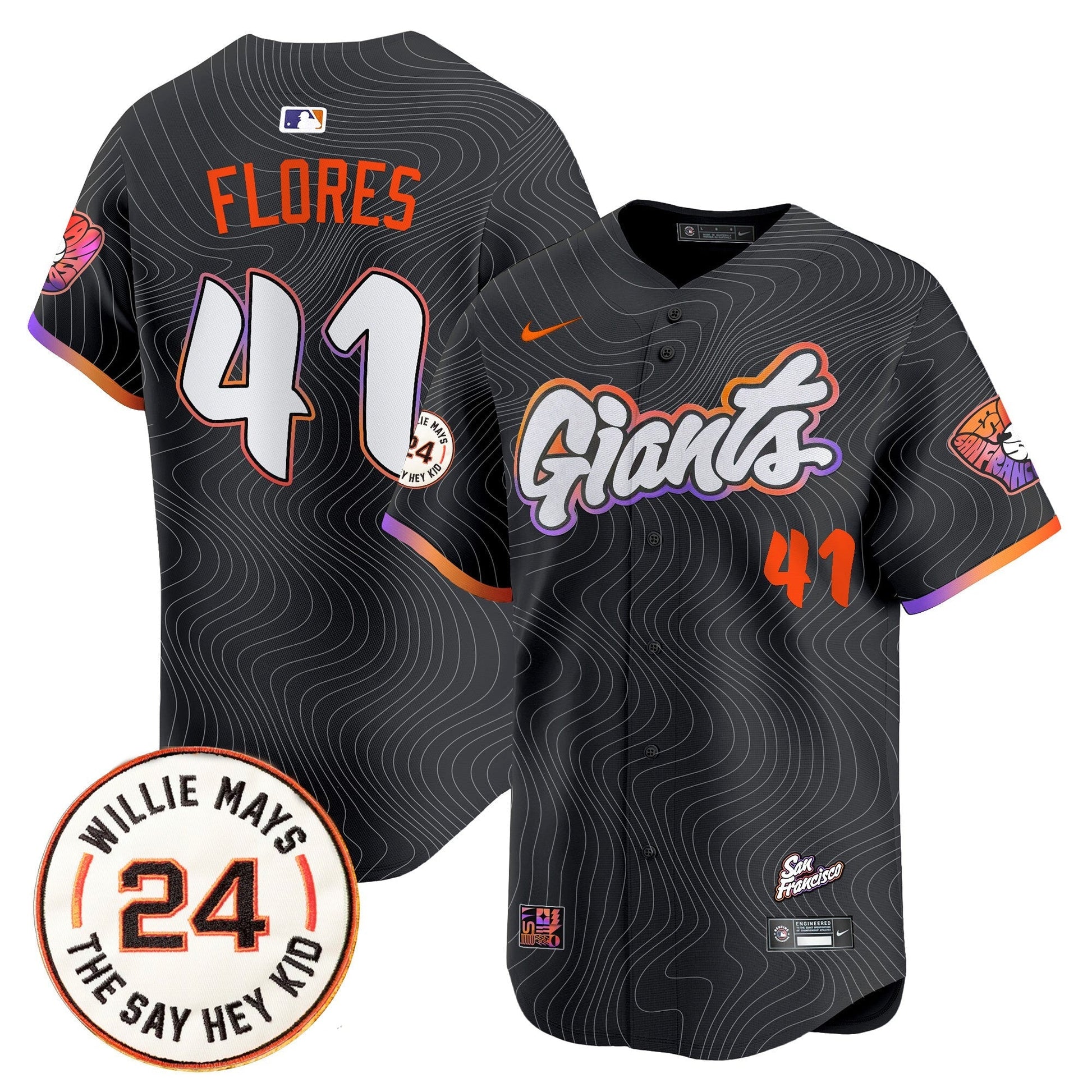 Men's San Francisco Giants 2025 Willie Mays Patch Vapor Premier Limited Jersey - All Stitched
