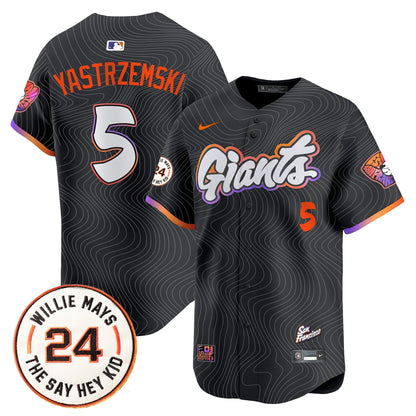 Men's San Francisco Giants 2025 Willie Mays Patch Vapor Premier Limited Jersey - All Stitched