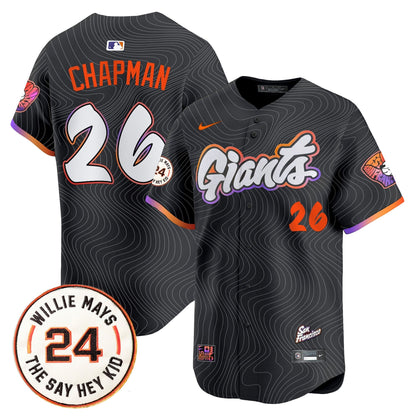 Men's San Francisco Giants 2025 Willie Mays Patch Vapor Premier Limited Jersey - All Stitched