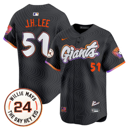 Men's San Francisco Giants 2025 Willie Mays Patch Vapor Premier Limited Jersey - All Stitched