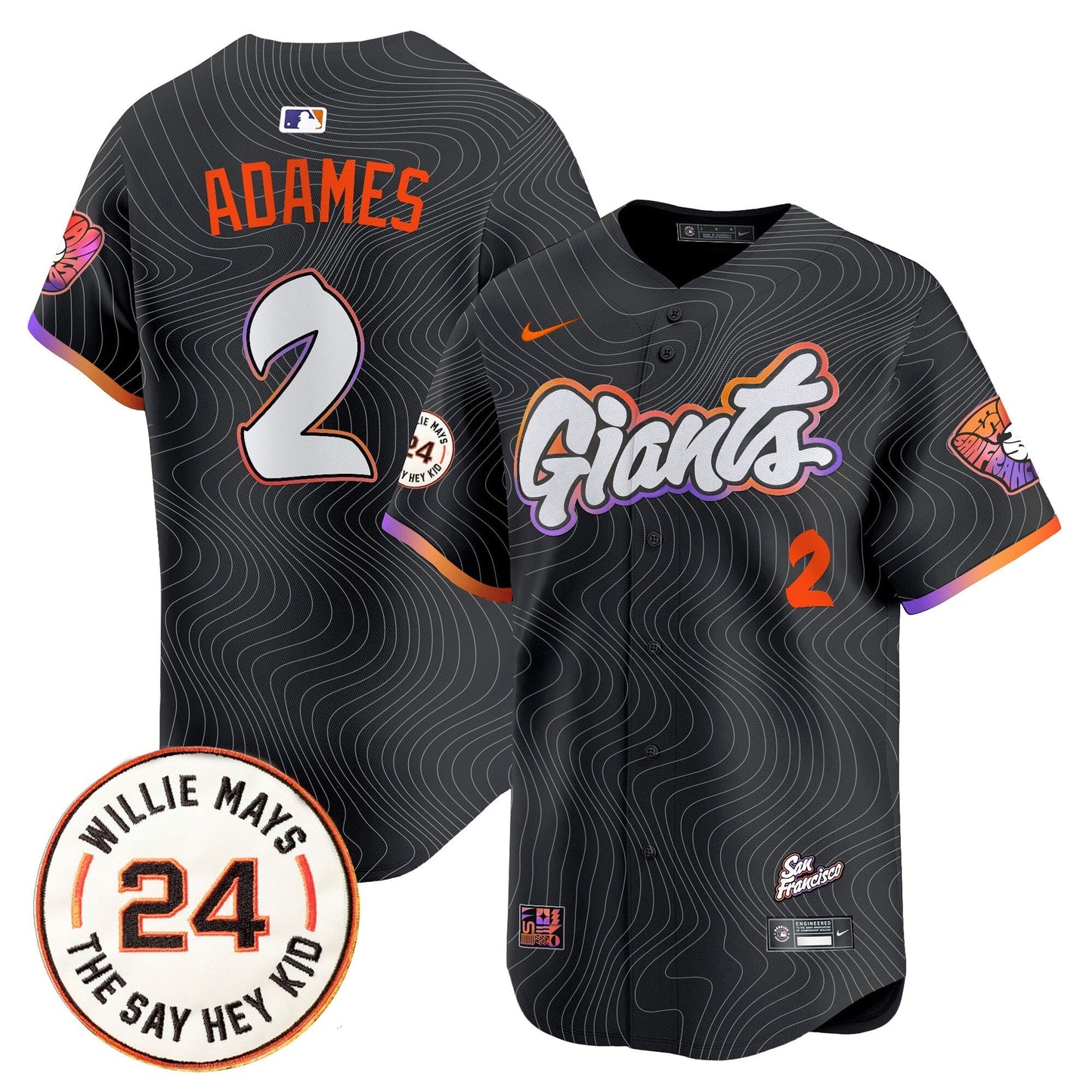 Men's San Francisco Giants 2025 Willie Mays Patch Vapor Premier Limited Jersey - All Stitched