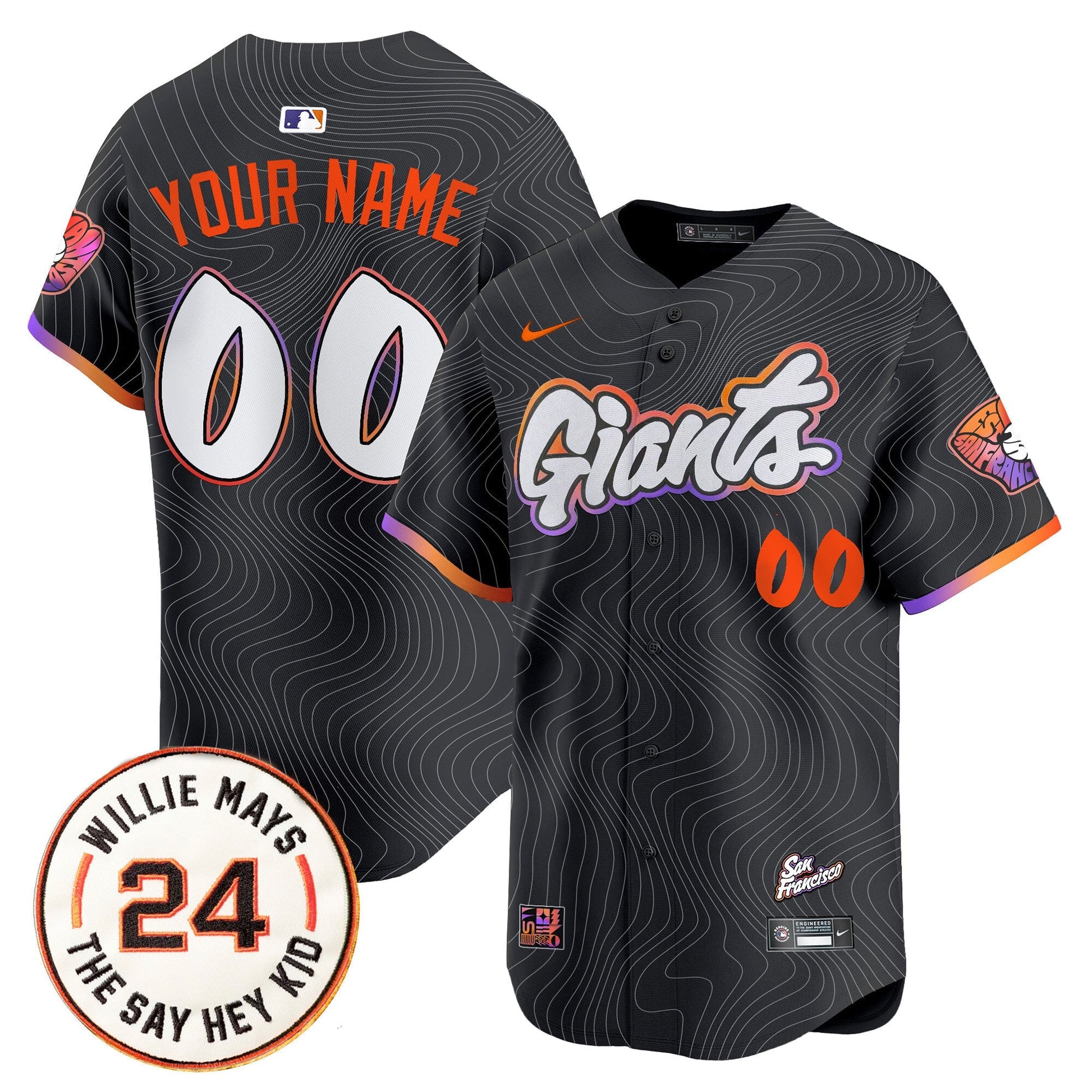 San Francisco Giants 2025 Willie Mays Patch Vapor Premier Limited Custom Jersey - All Stitched
