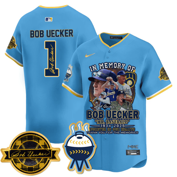 Milwaukee Brewers 2025 Limited In Memory of Bob Uecker Jersey - Bob Uecker Patch