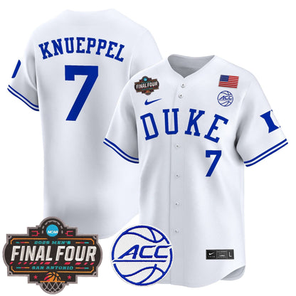 Men's Duke Blue Devils 2025 Final Four Patch Vapor Baseball Jersey - All Stitched
