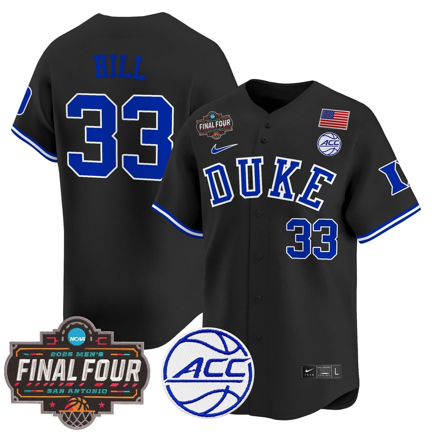 Men's Duke Blue Devils 2025 Final Four Patch Vapor Baseball Jersey - All Stitched