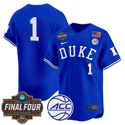Men's Duke Blue Devils 2025 Final Four Patch Vapor Baseball Jersey - All Stitched