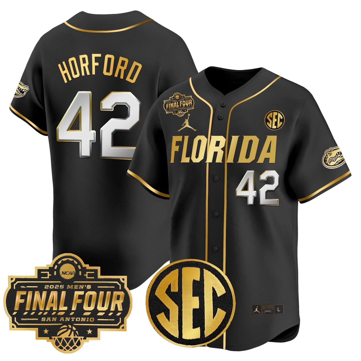 Men's Florida Gators 2025 Final Four Patch Vapor Baseball Jersey - All Stitched