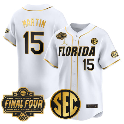Men's Florida Gators 2025 Final Four Patch Vapor Baseball Jersey - All Stitched