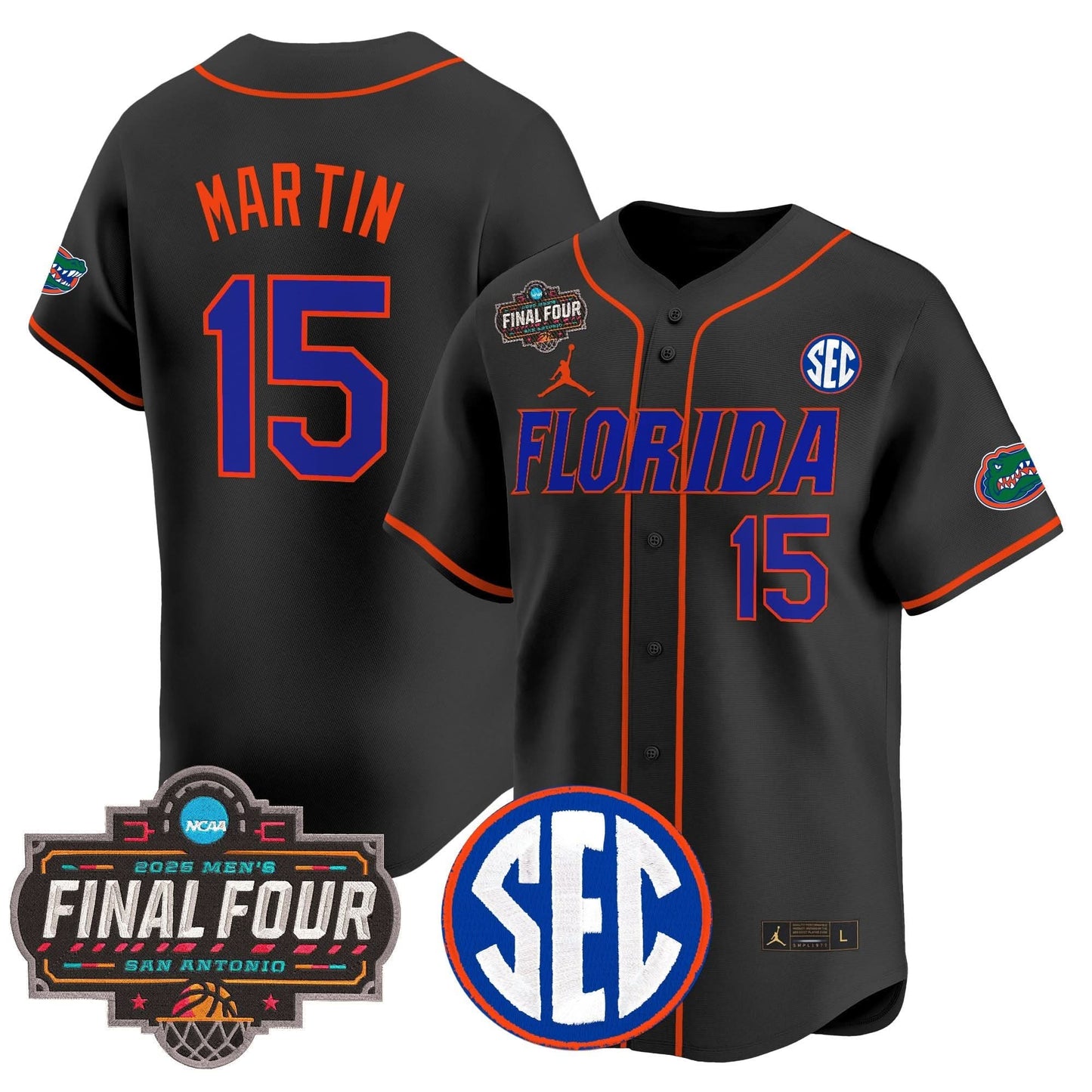 Men's Florida Gators 2025 Final Four Patch Vapor Baseball Jersey - All Stitched